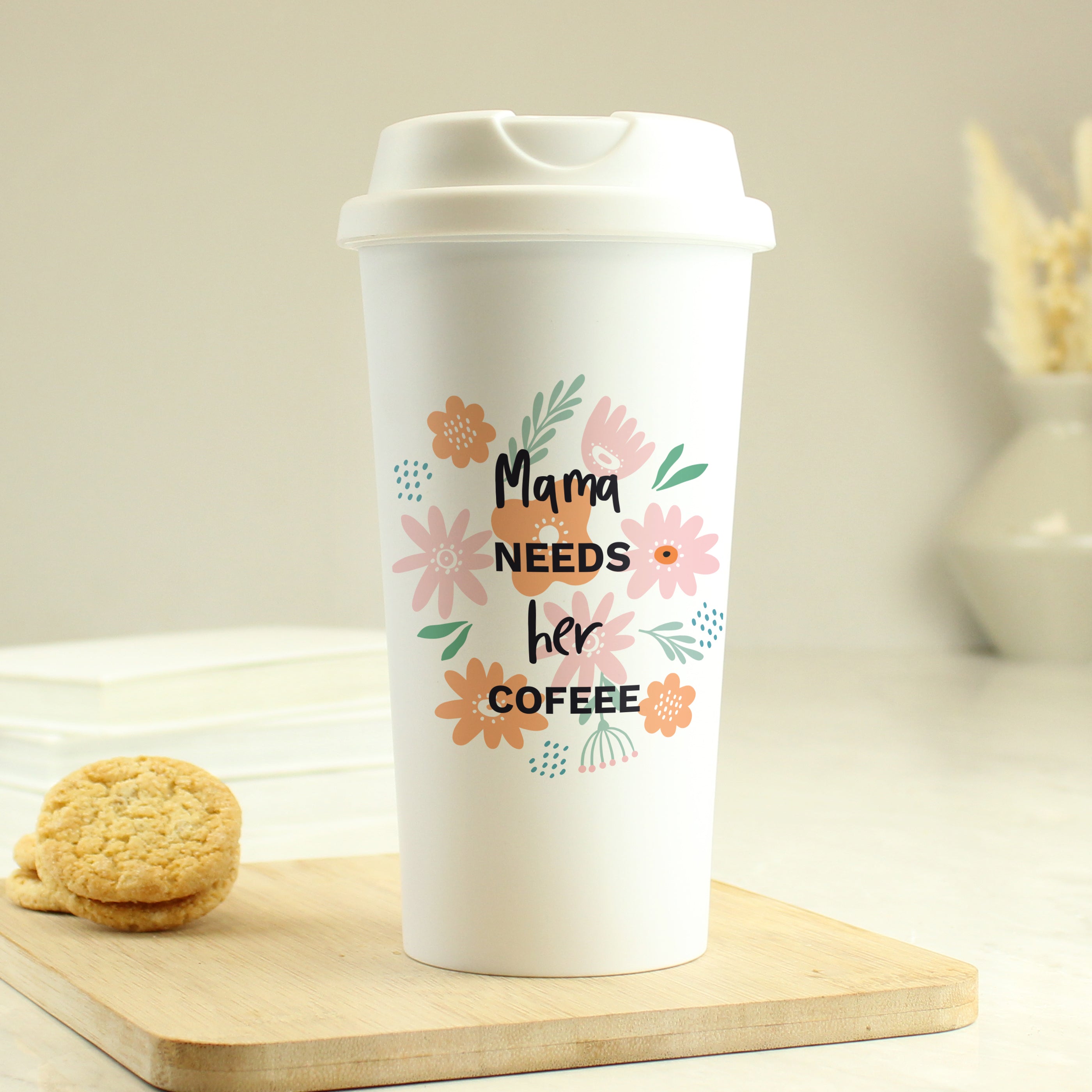 Personalised Floral Travel Mug