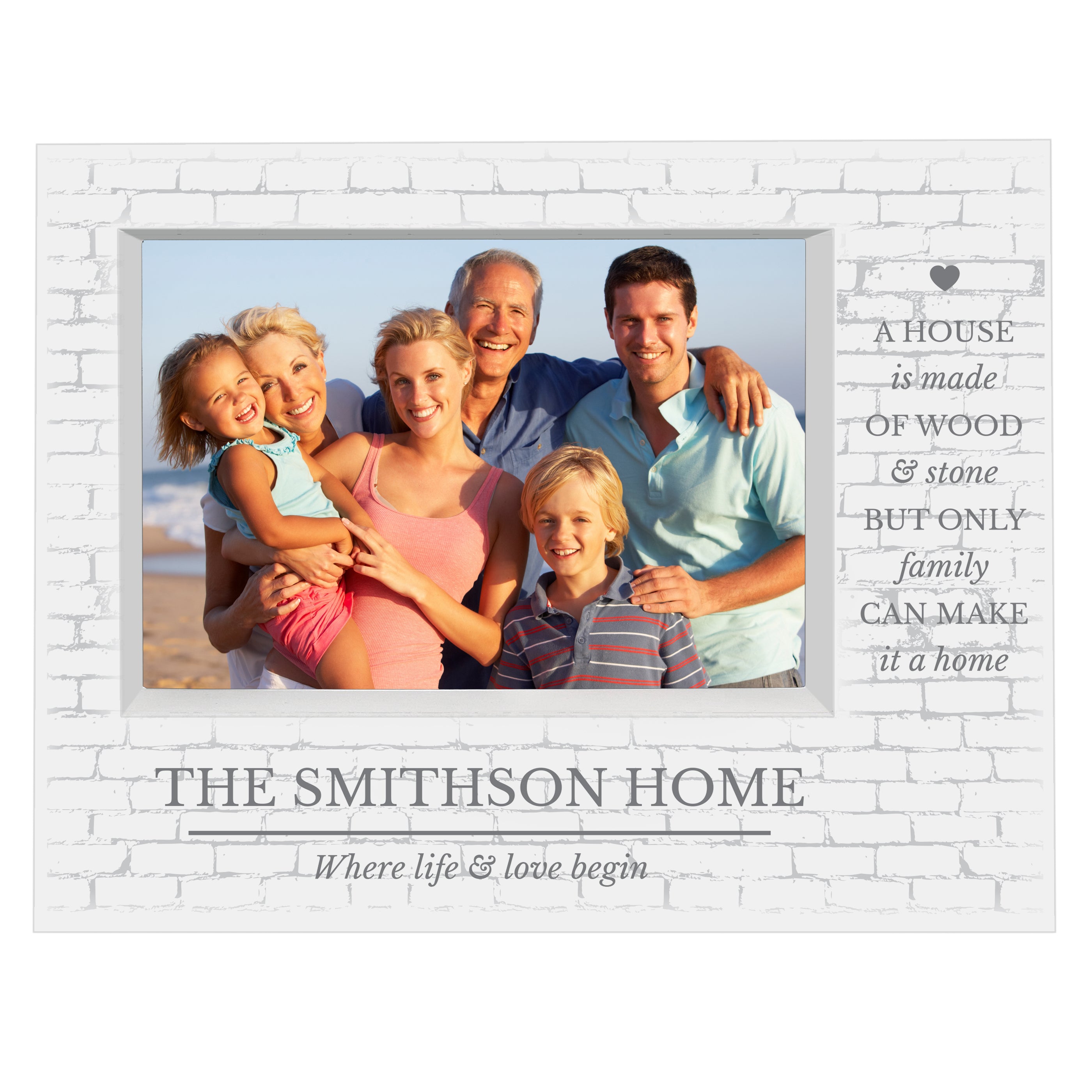 Personalised Family 5x7 Landscape Box Photo Frame