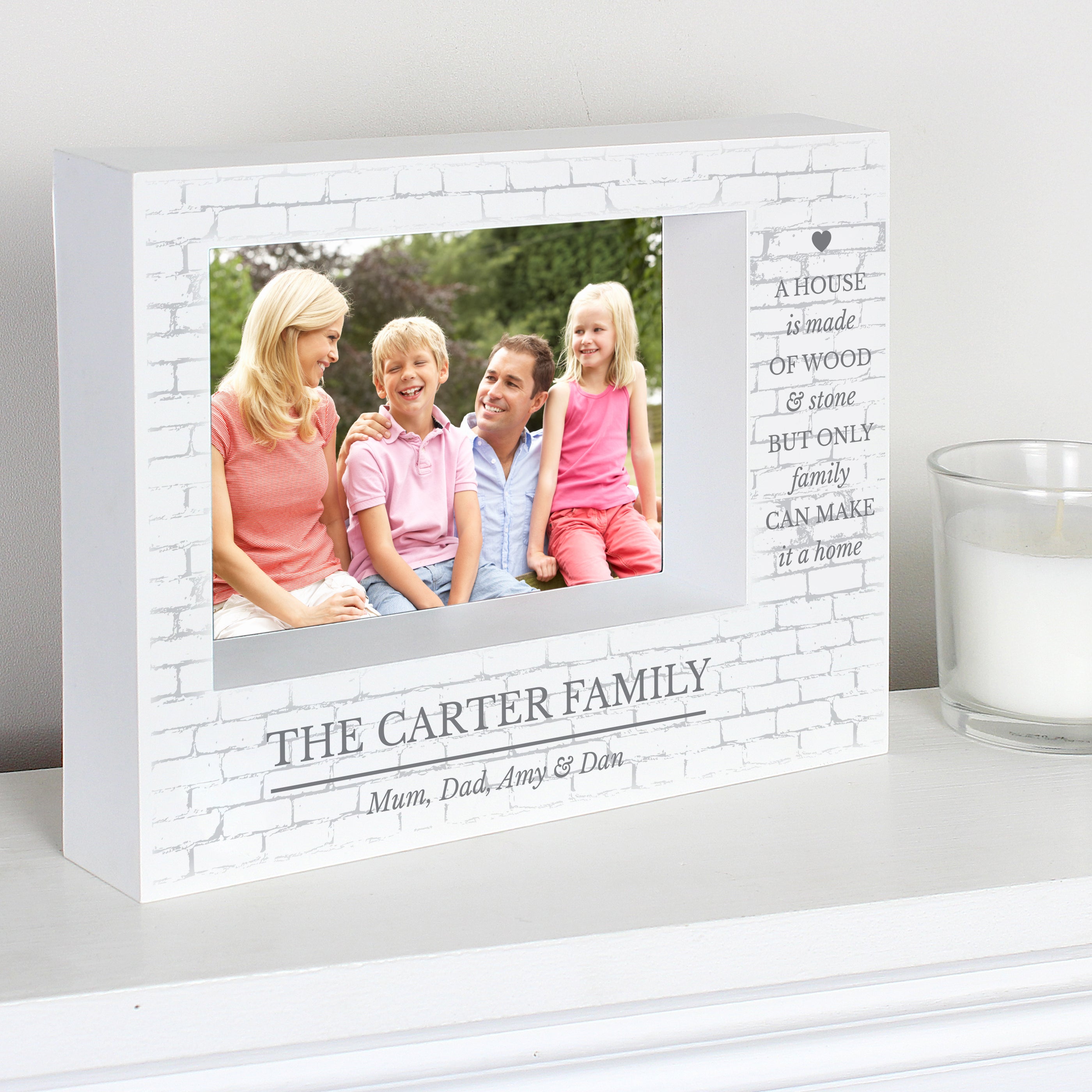 Personalised Family 5x7 Landscape Box Photo Frame