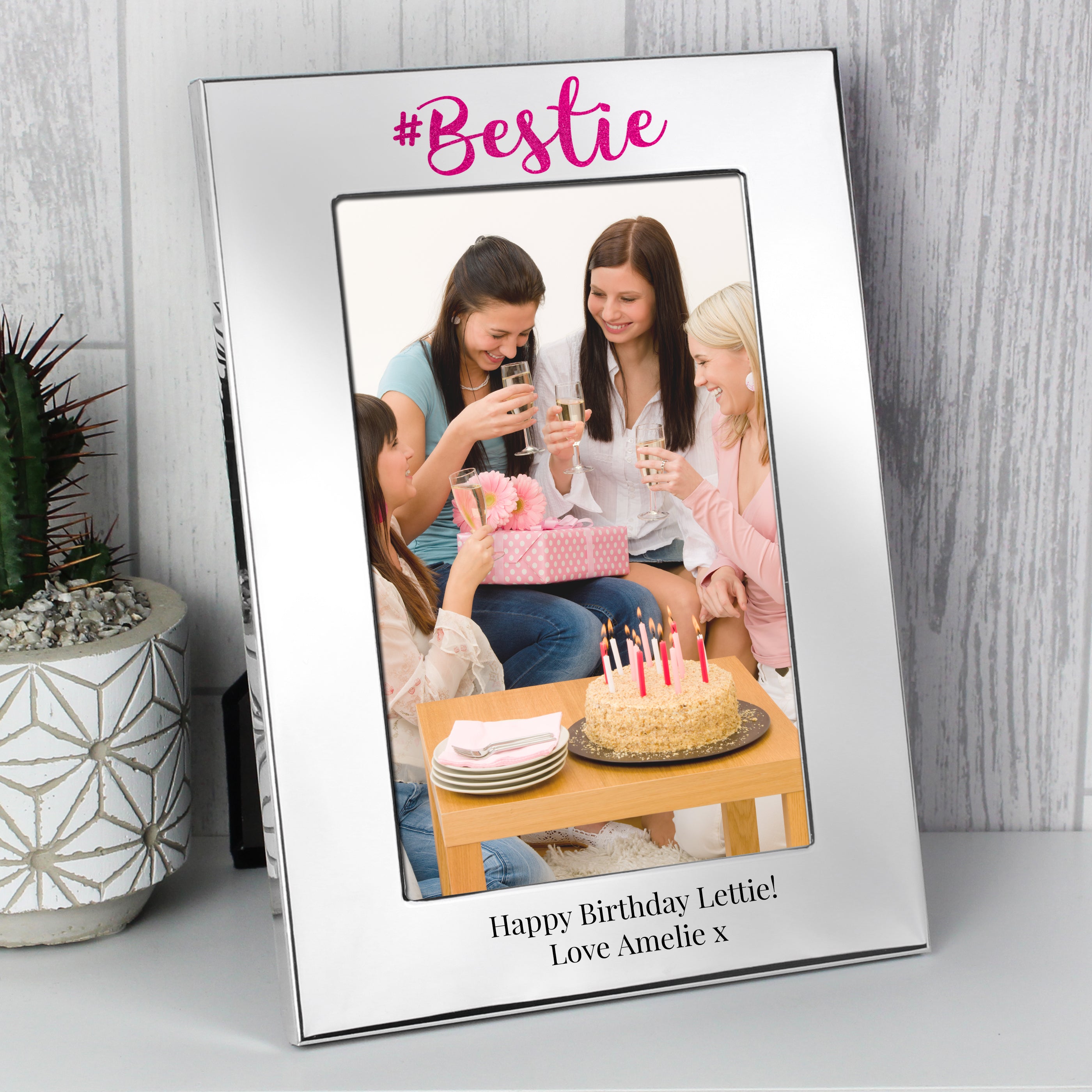 Personalised #Bestie 6x4 Silver Photo Frame