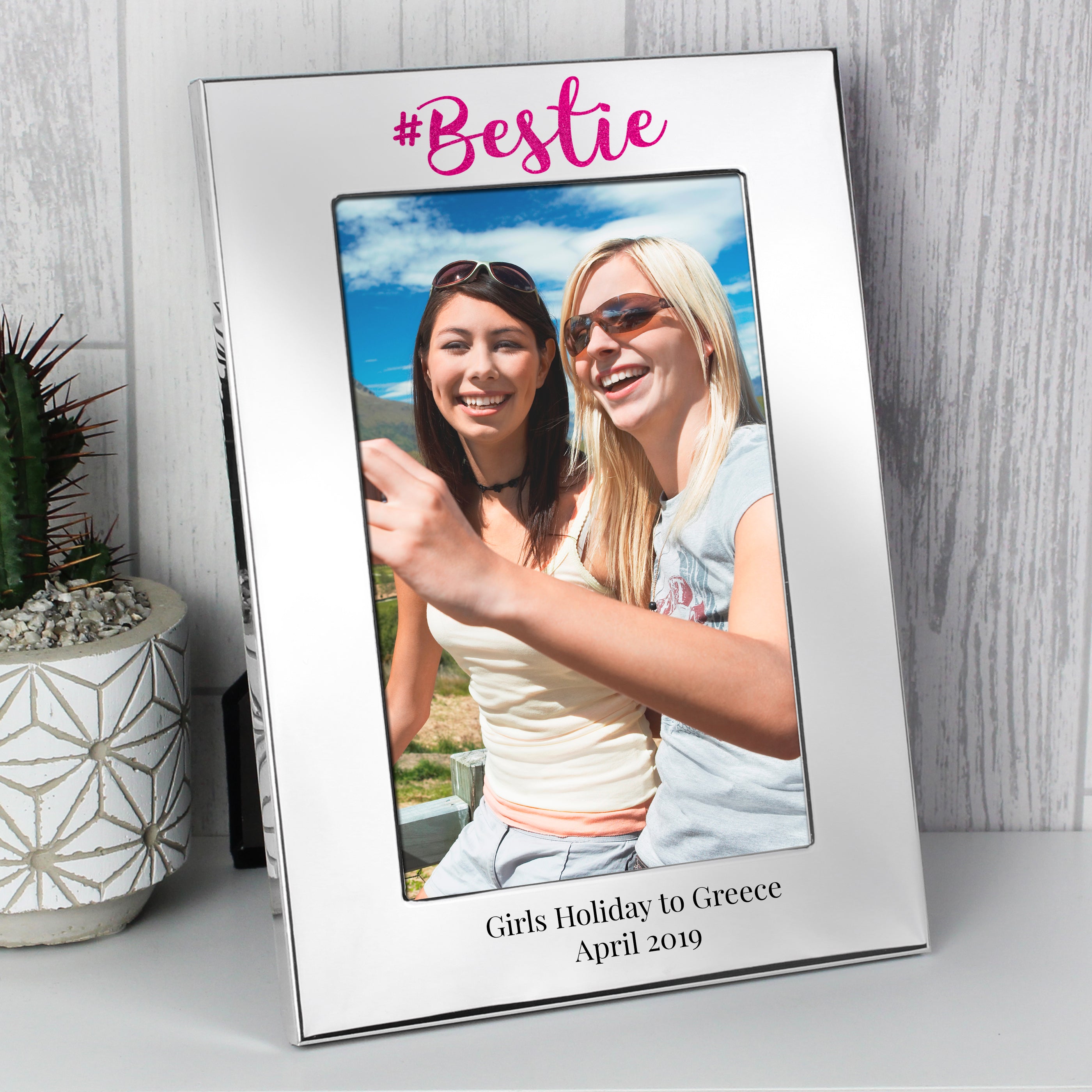 Personalised #Bestie 6x4 Silver Photo Frame