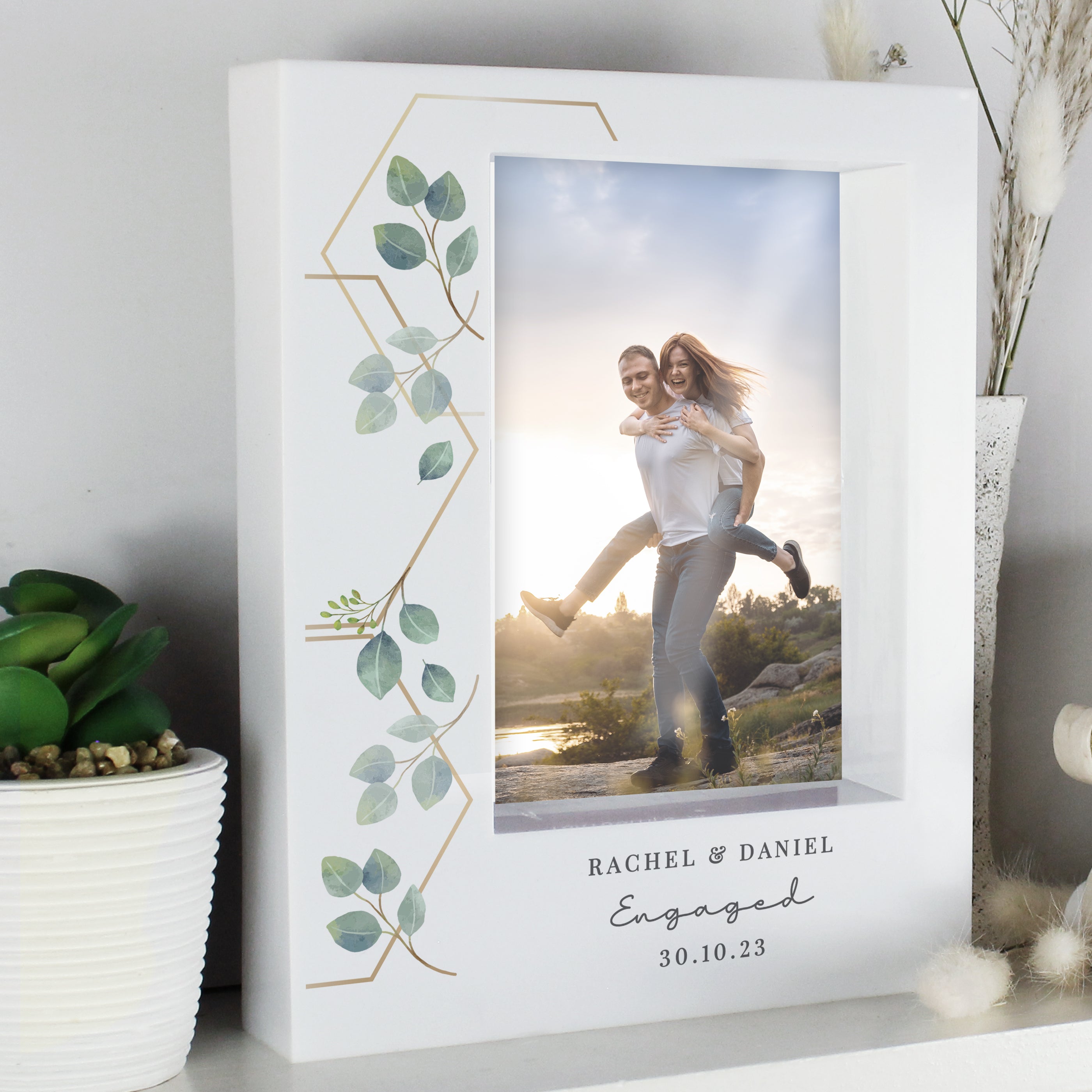 Personalised Botanical 6x4 Box Photo Frame