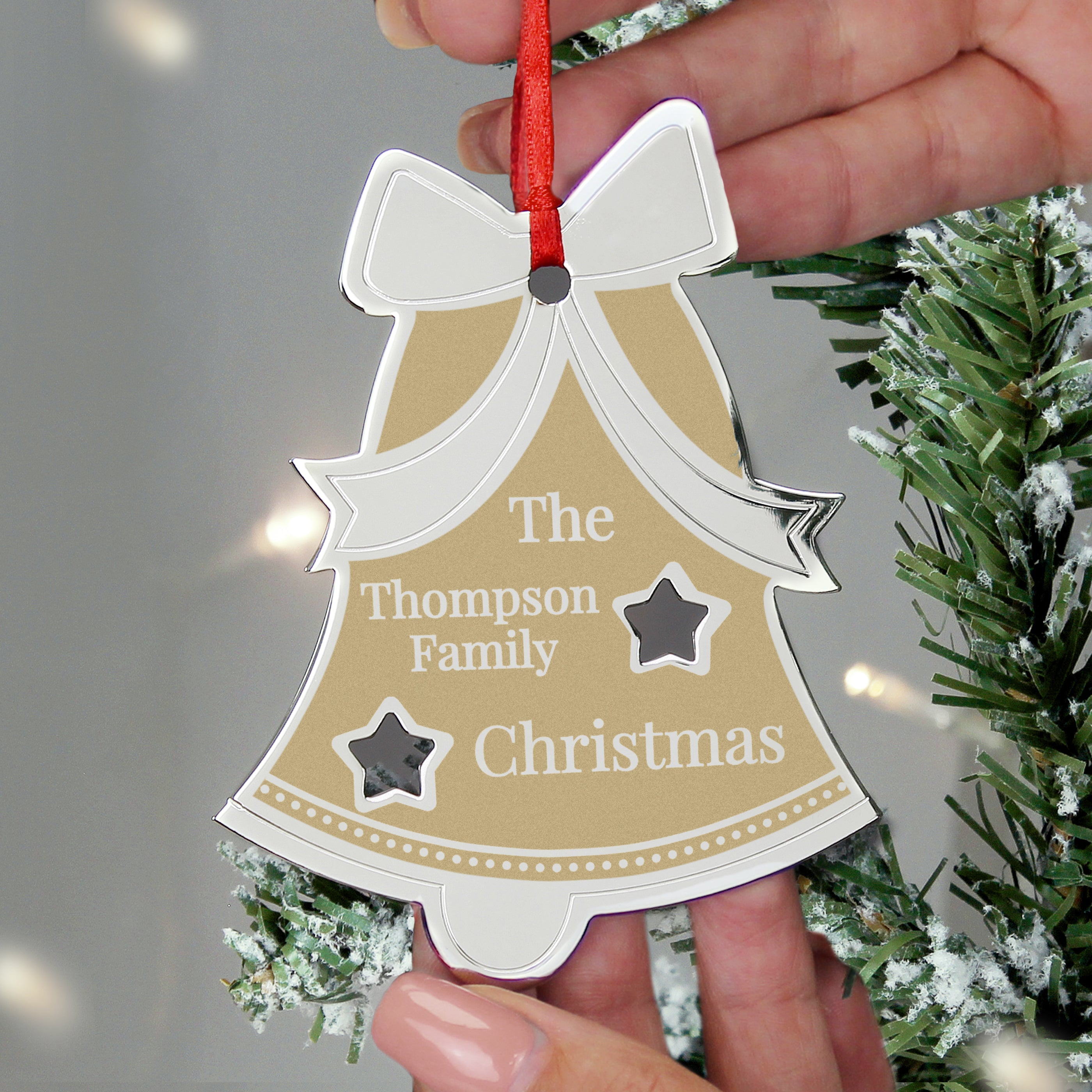 Personalised Golden Christmas Bell Decoration