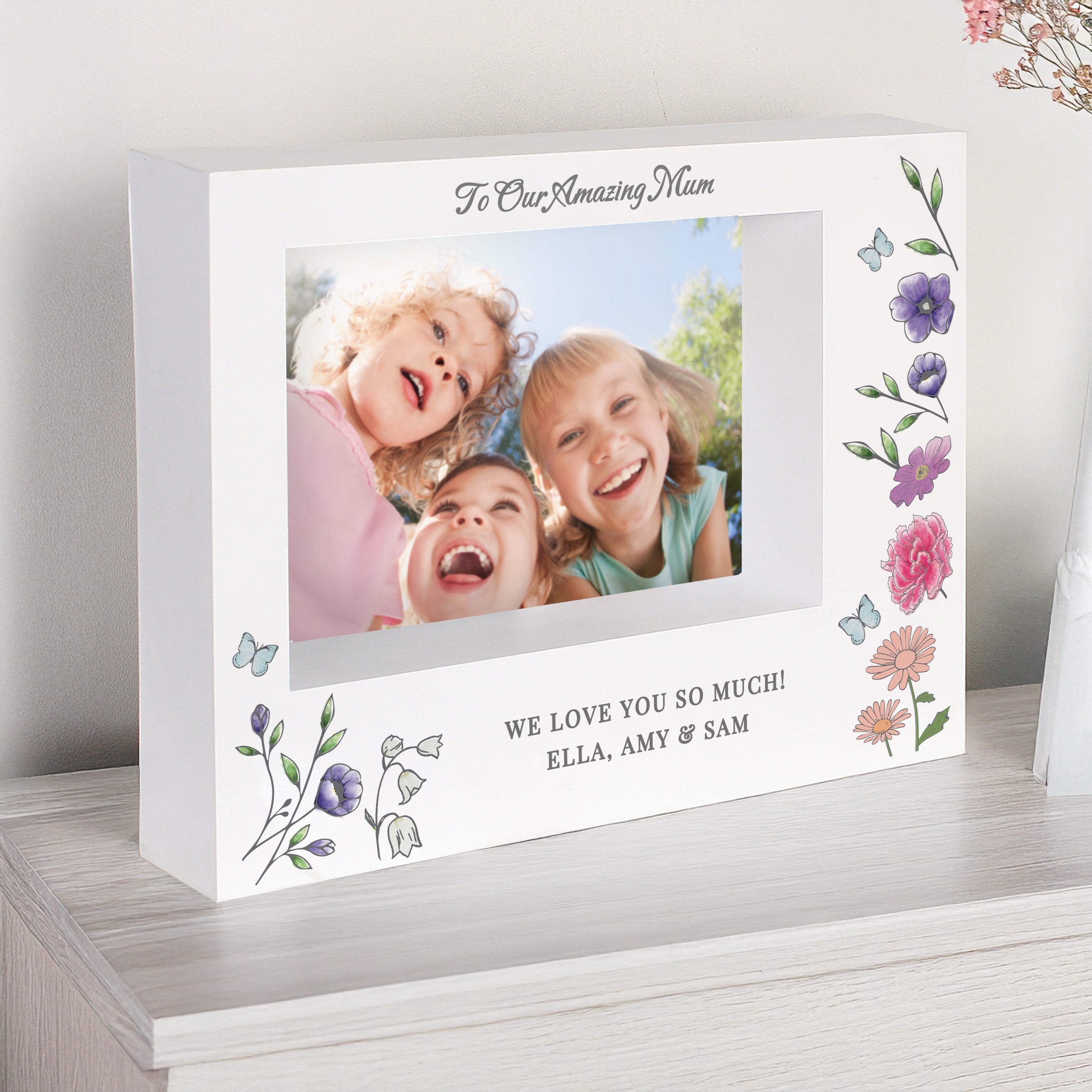 Personalised Wild Flowers Box Photo Frame