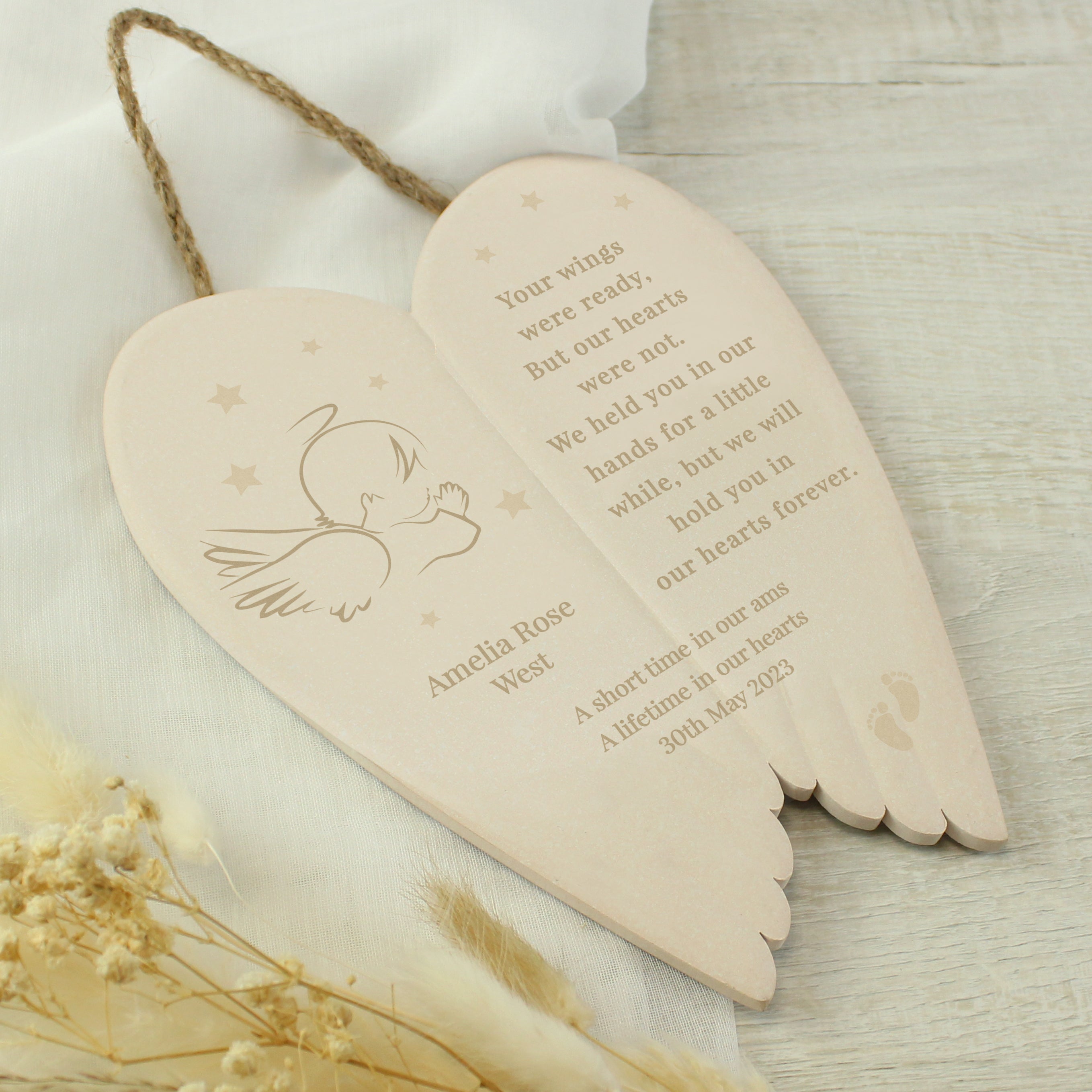 Personalised Little Angel Ceramic Wings