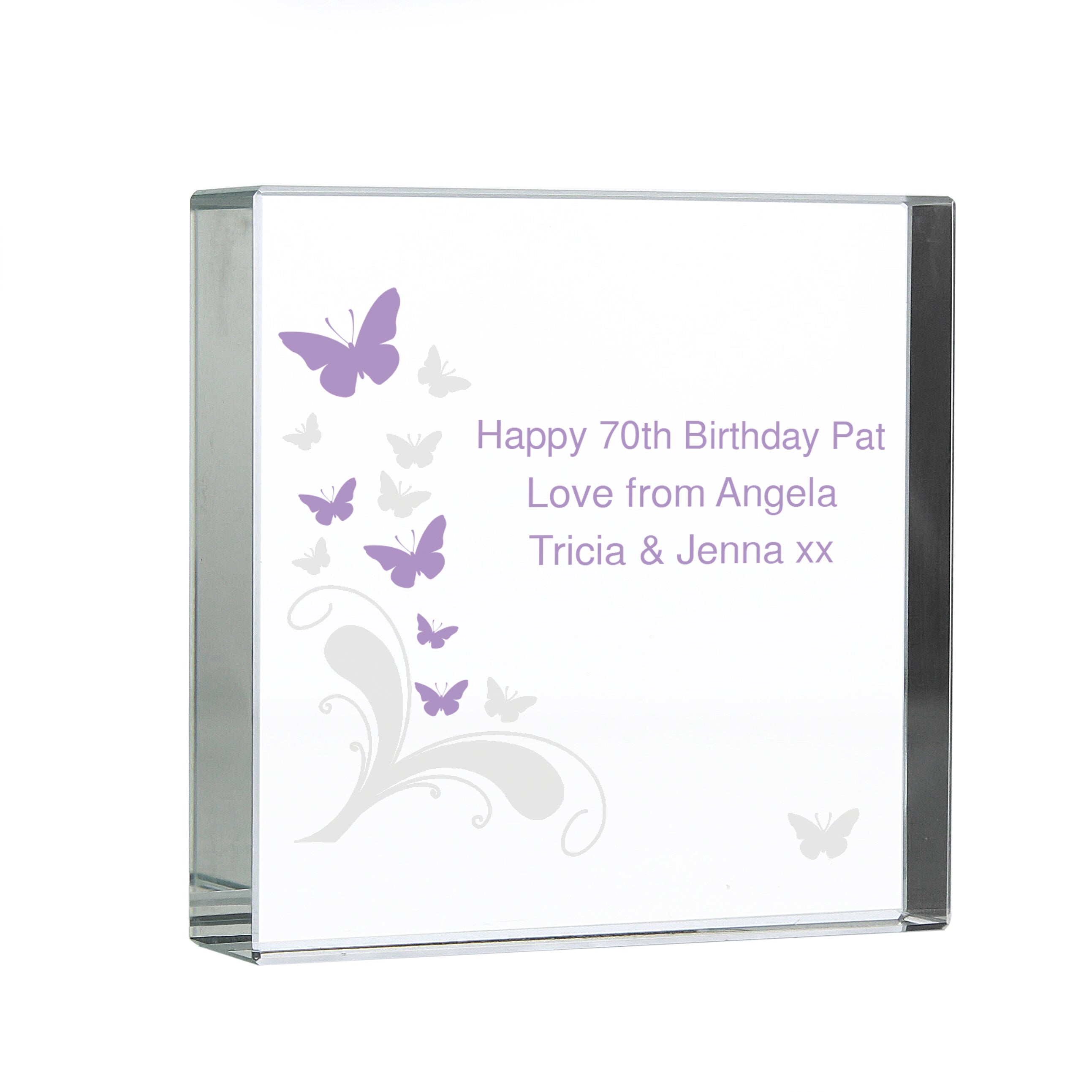 Personalised Butterflies Crystal Token