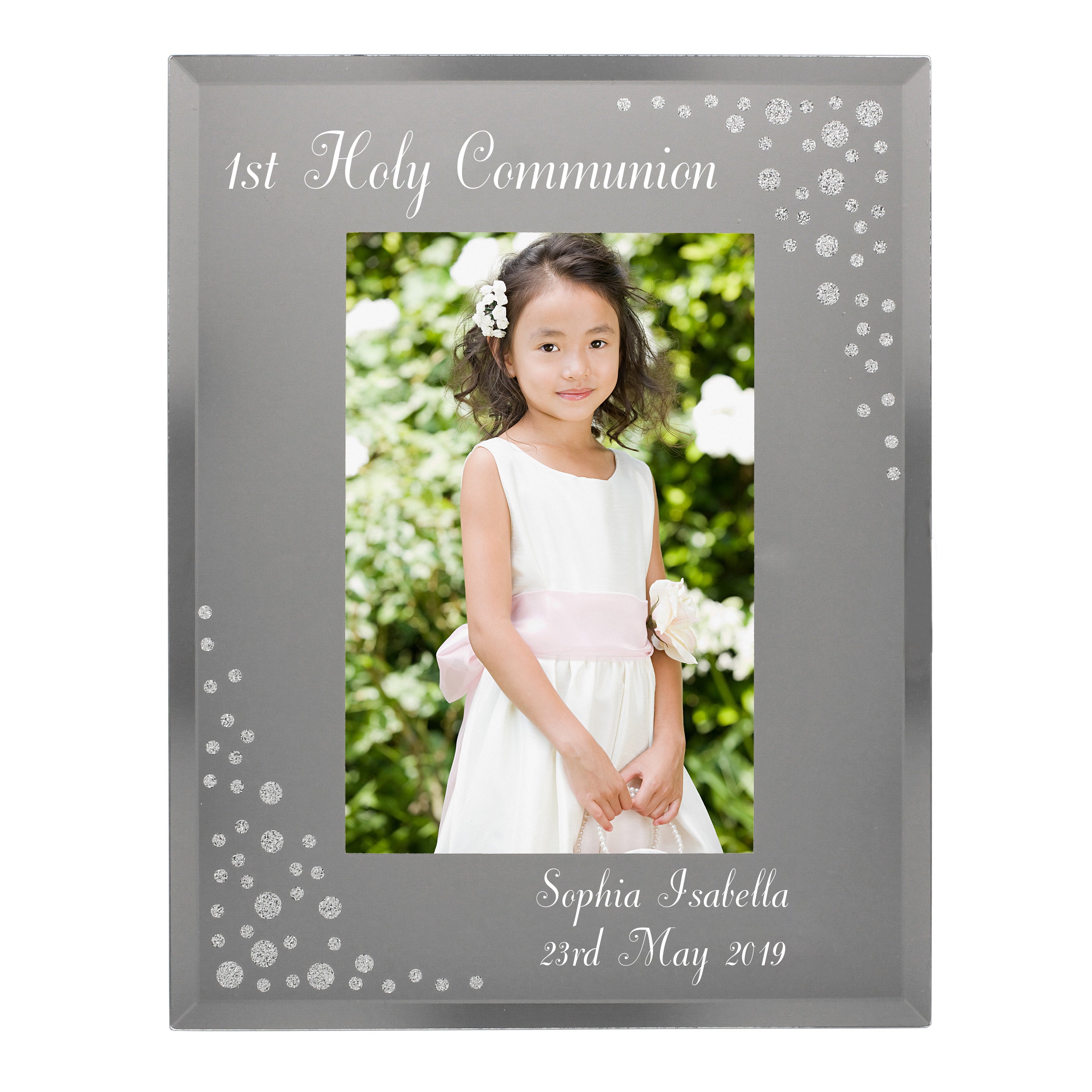 Personalised Any Message 6x4 Diamante Glass Photo Frame