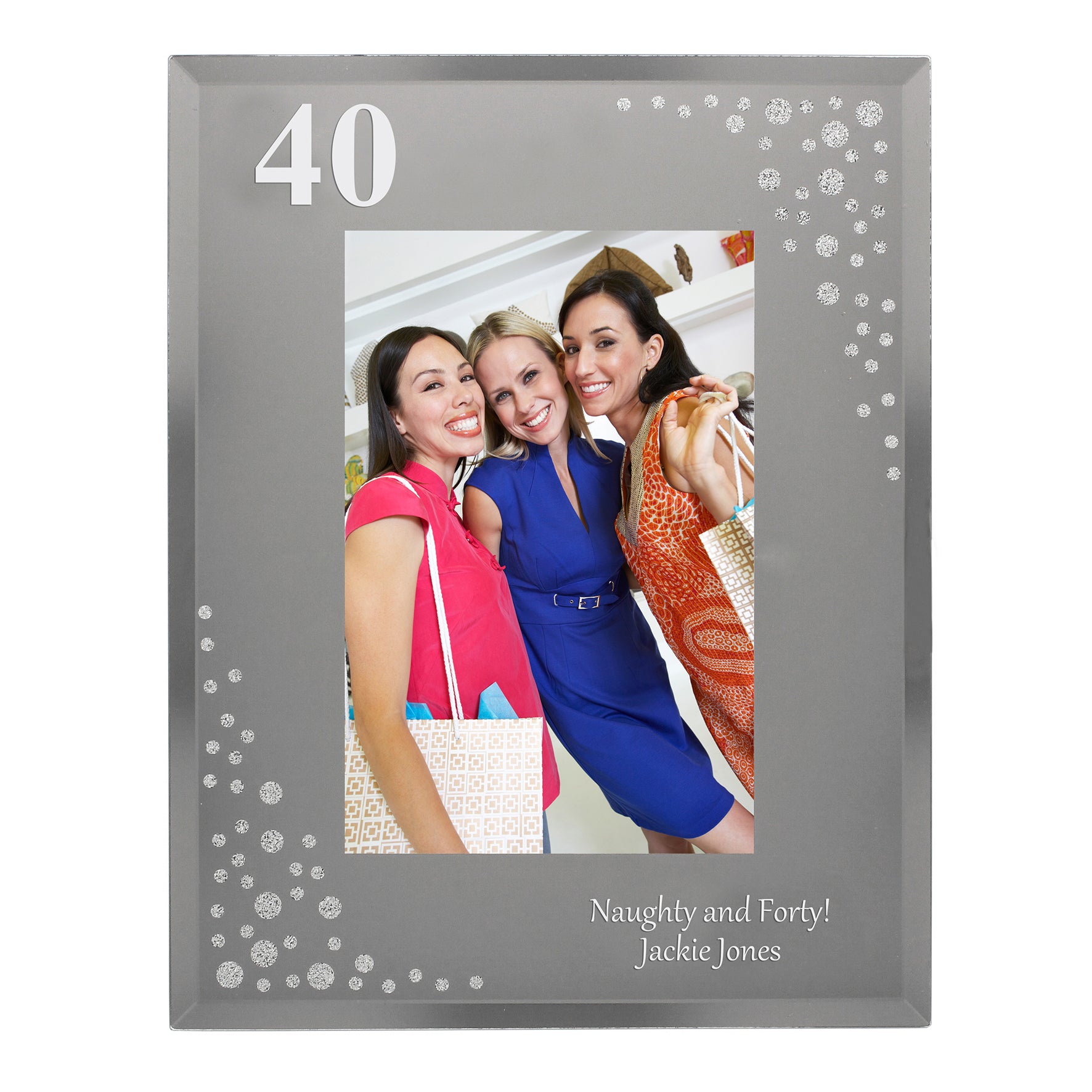 Personalised Big Age 6x4 Diamante Glass Photo Frame