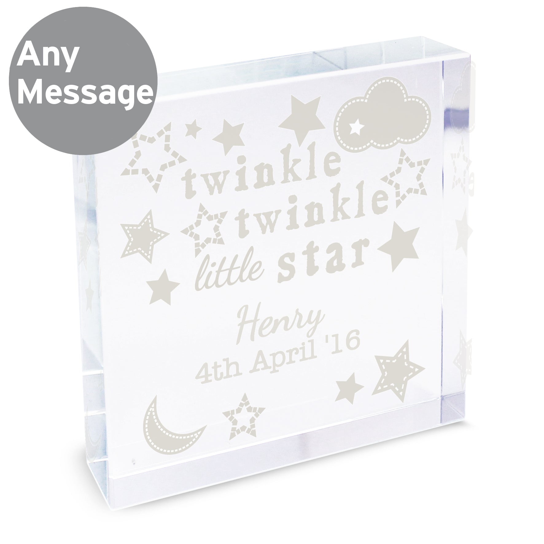 Personalised Twinkle Twinkle Crystal Token