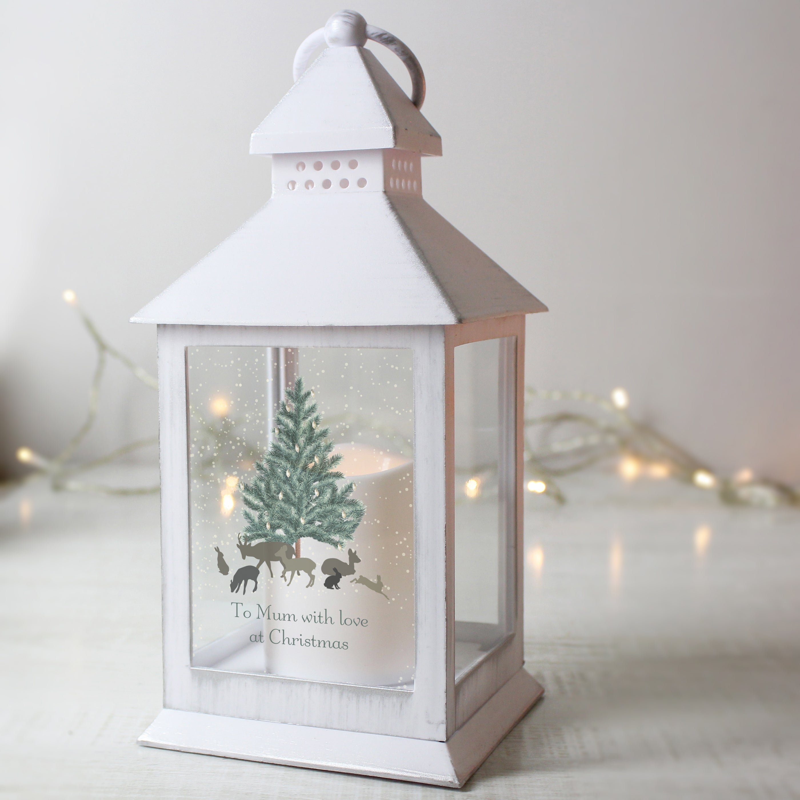 Personalised A Winter's Night White Lantern