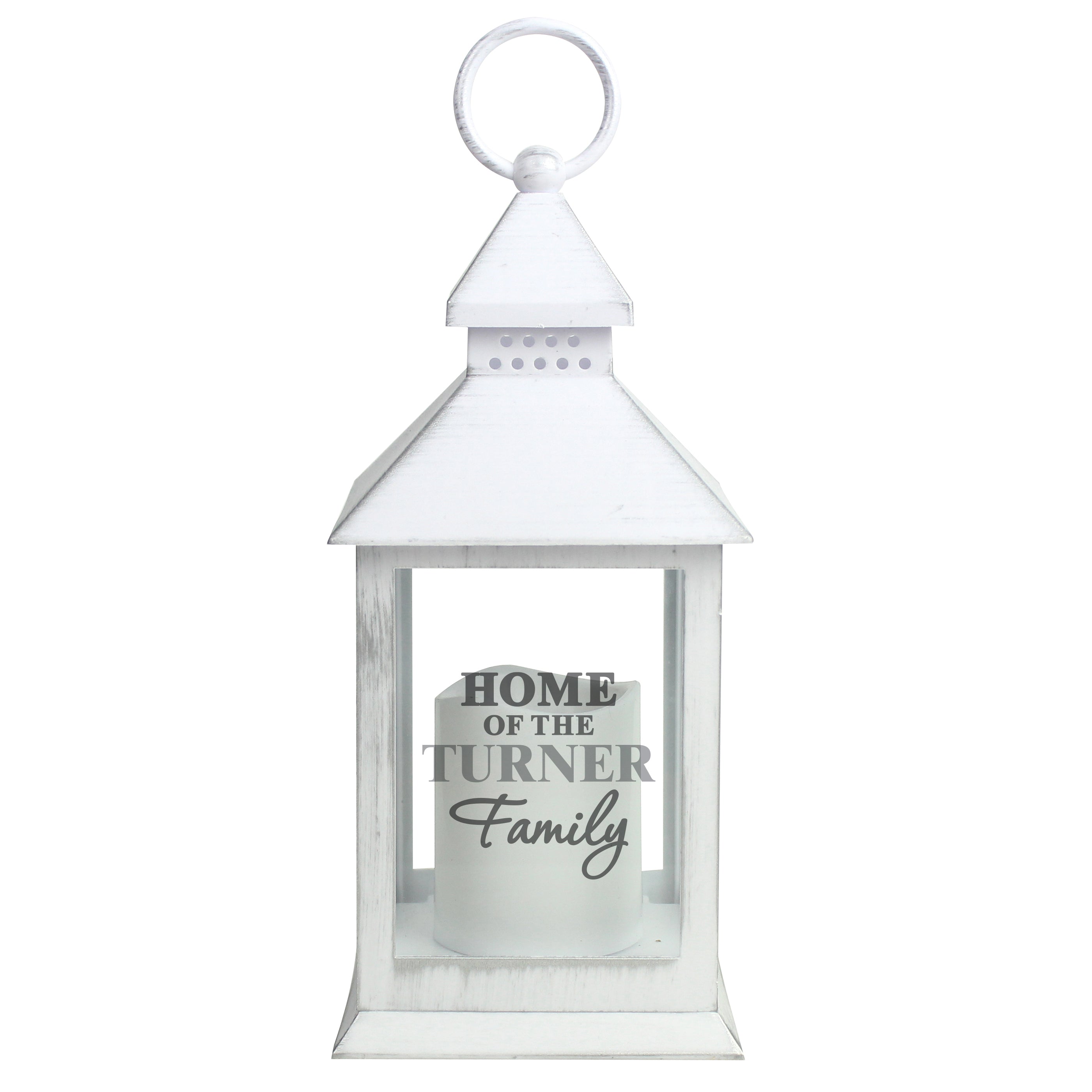 Personalised The Family White Lantern