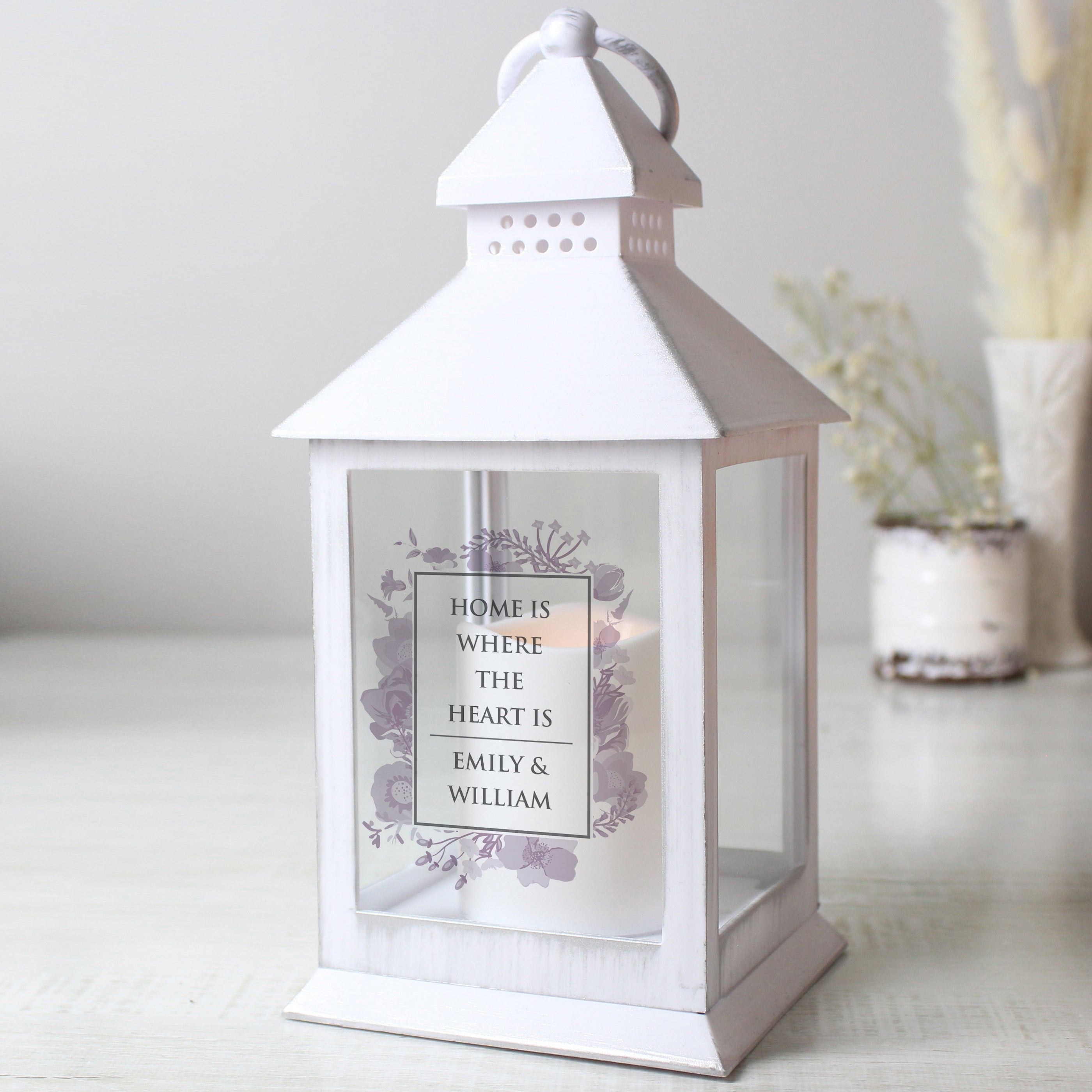 Personalised Soft Watercolour White Lantern