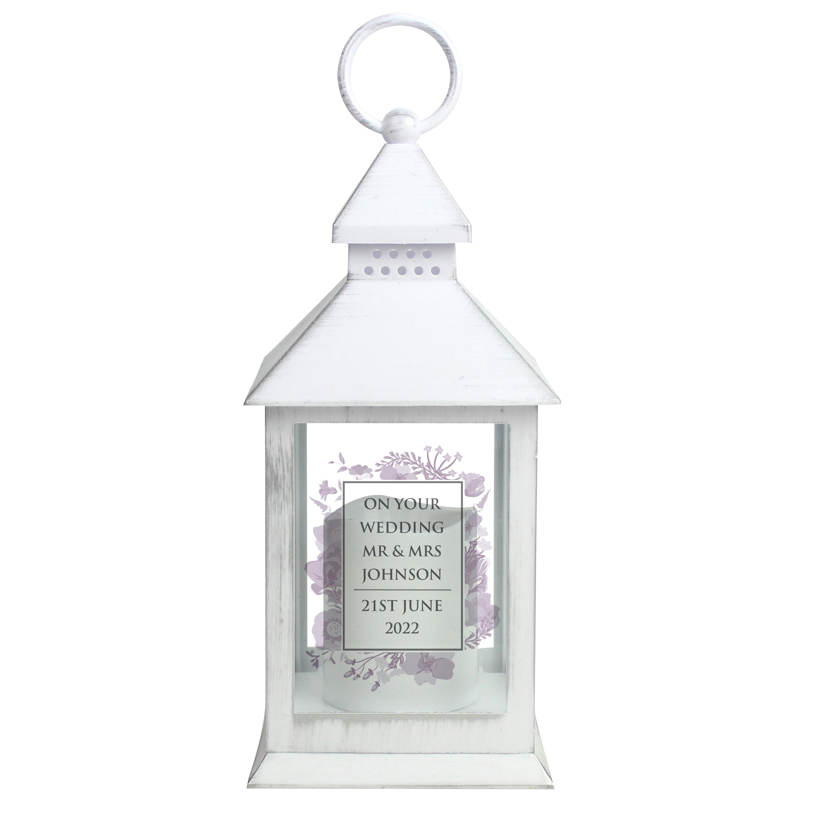 Personalised Soft Watercolour White Lantern