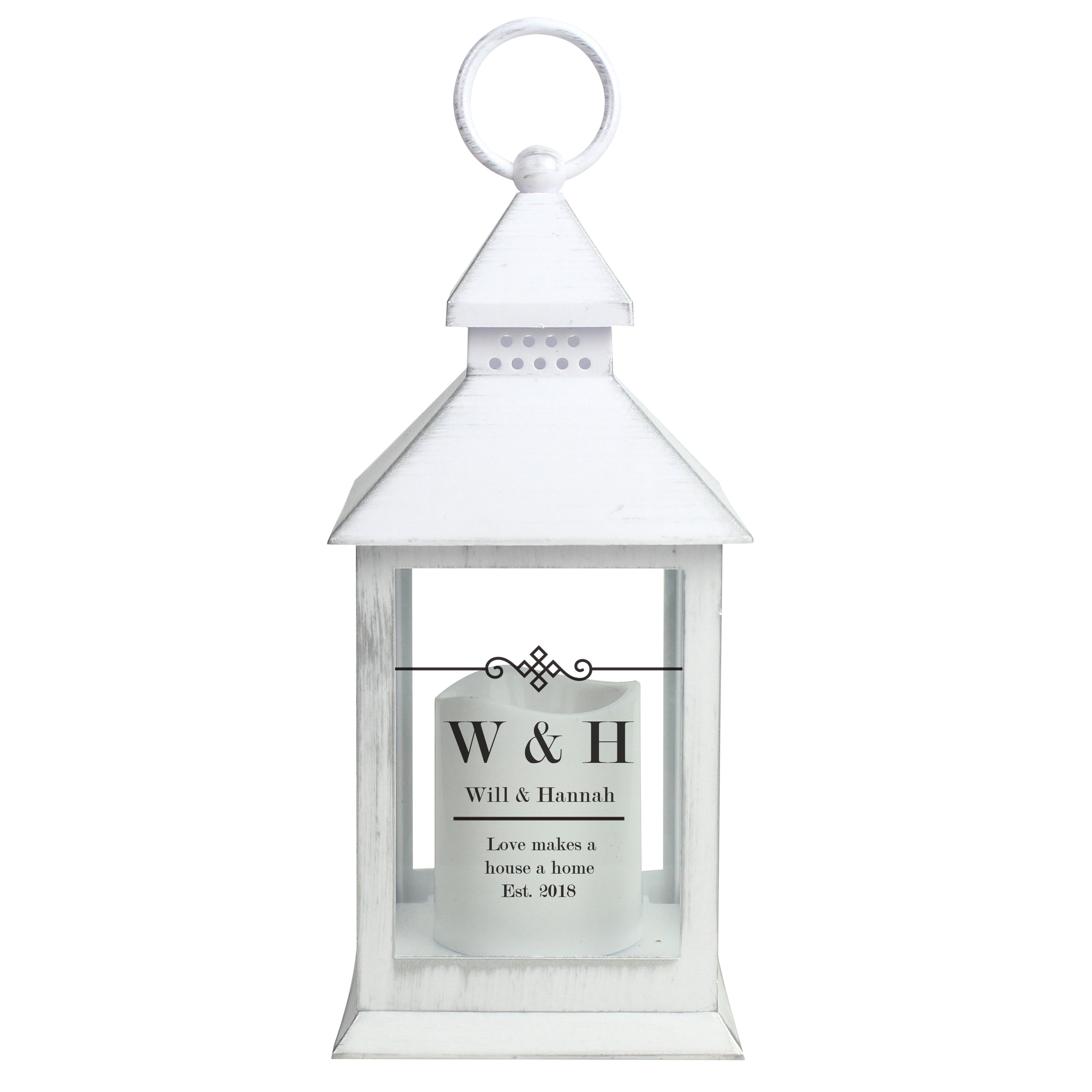 Personalised Elegant Diamond White Lantern