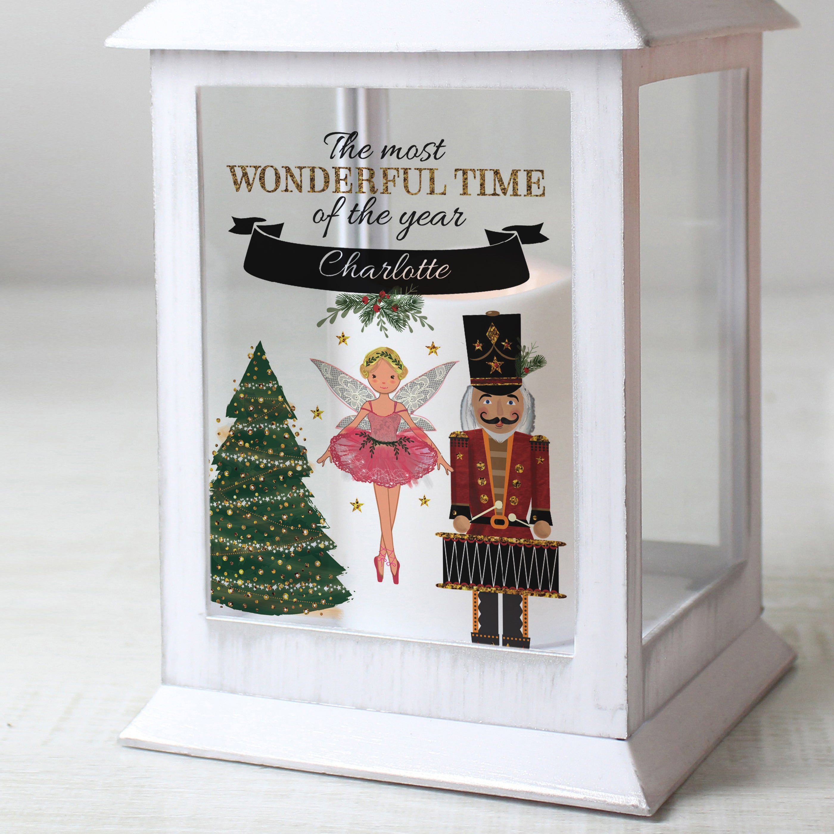 Personalised Nutcracker White Lantern