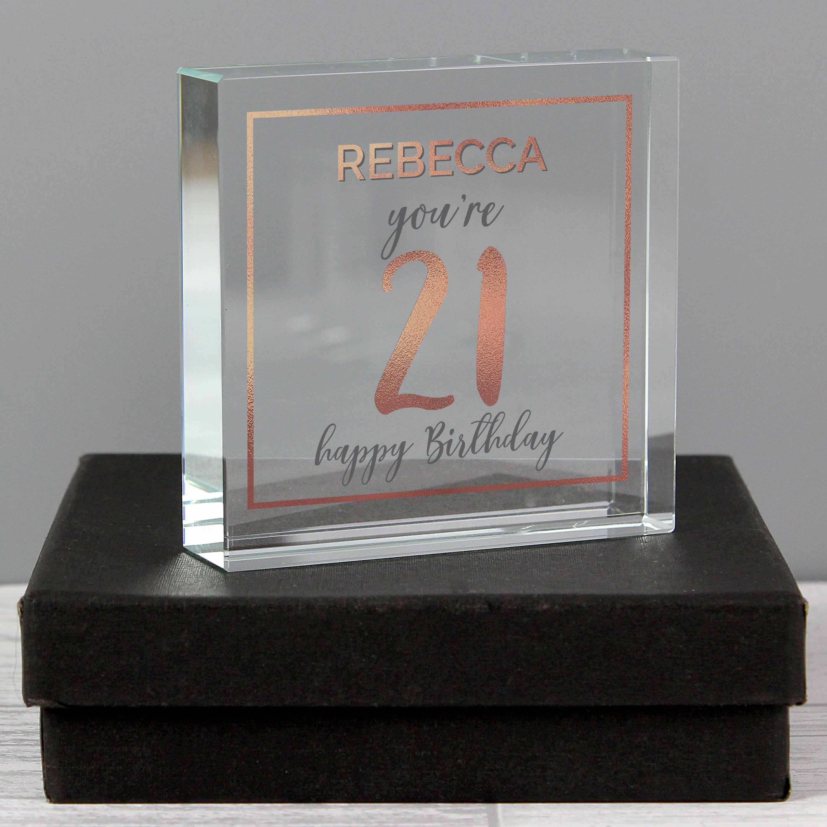 Personalised Birthday Rose Gold Crystal Token