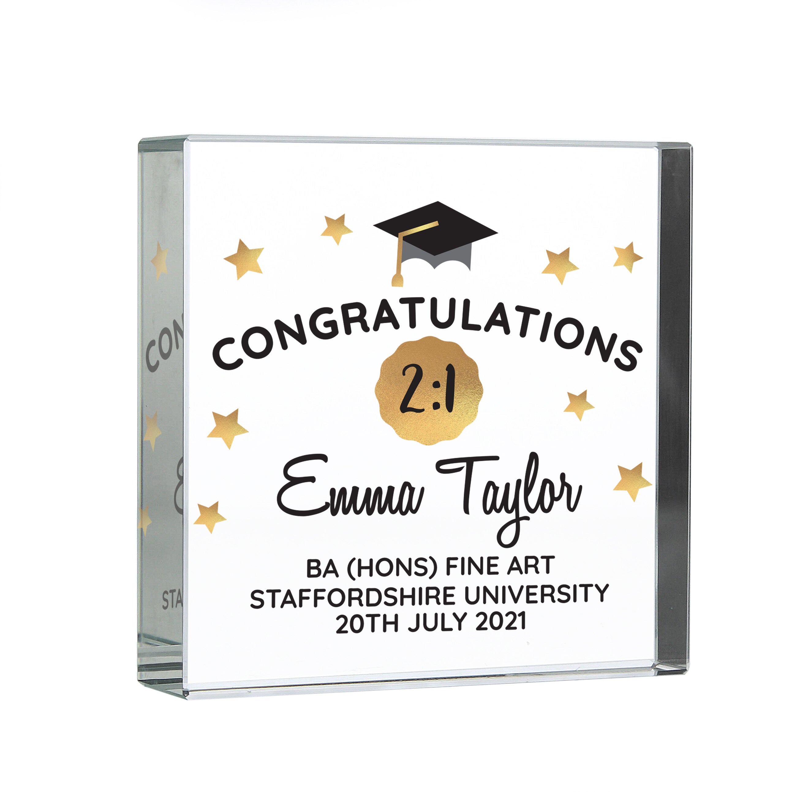 Personalised Congratulations Graduation Crystal Token