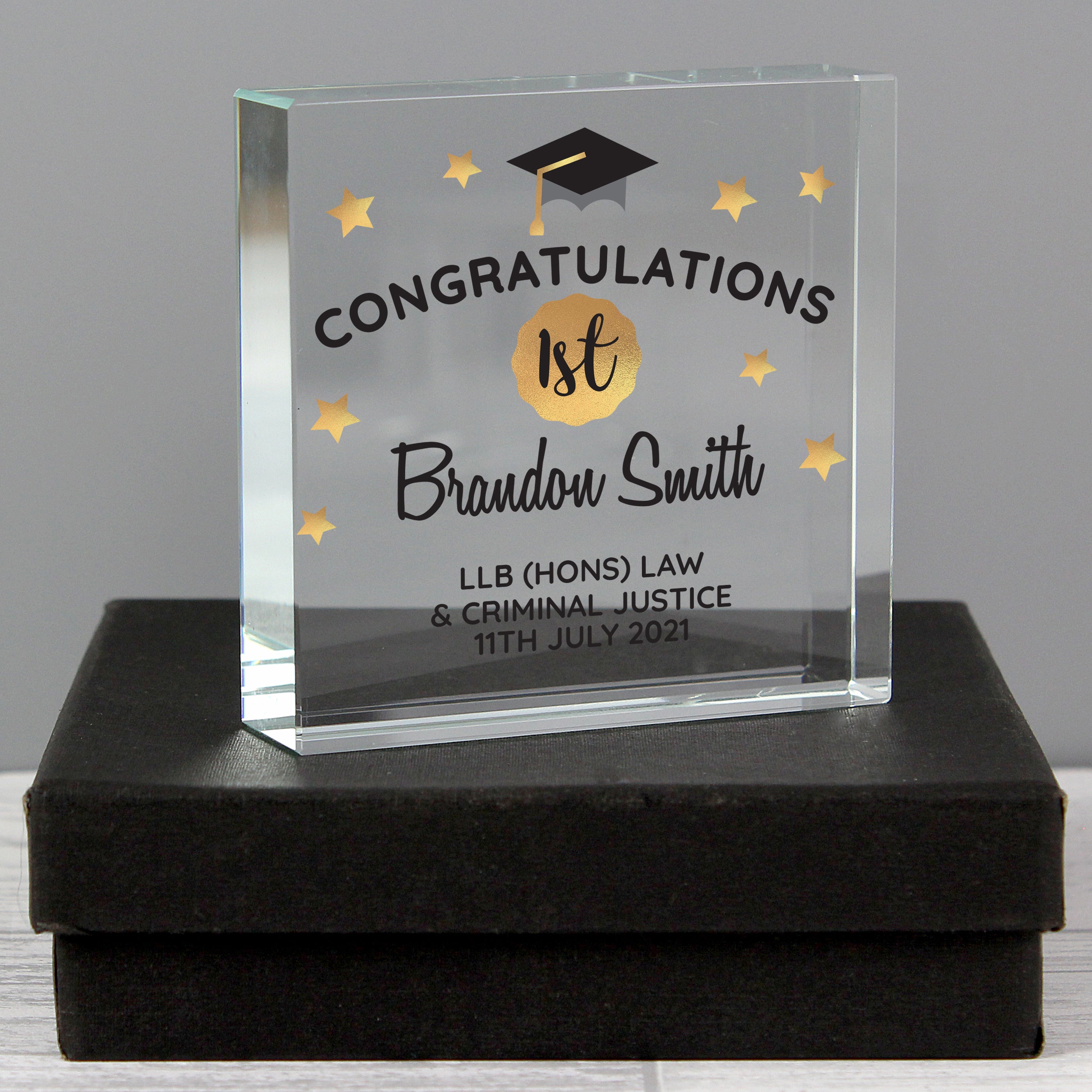 Personalised Congratulations Graduation Crystal Token