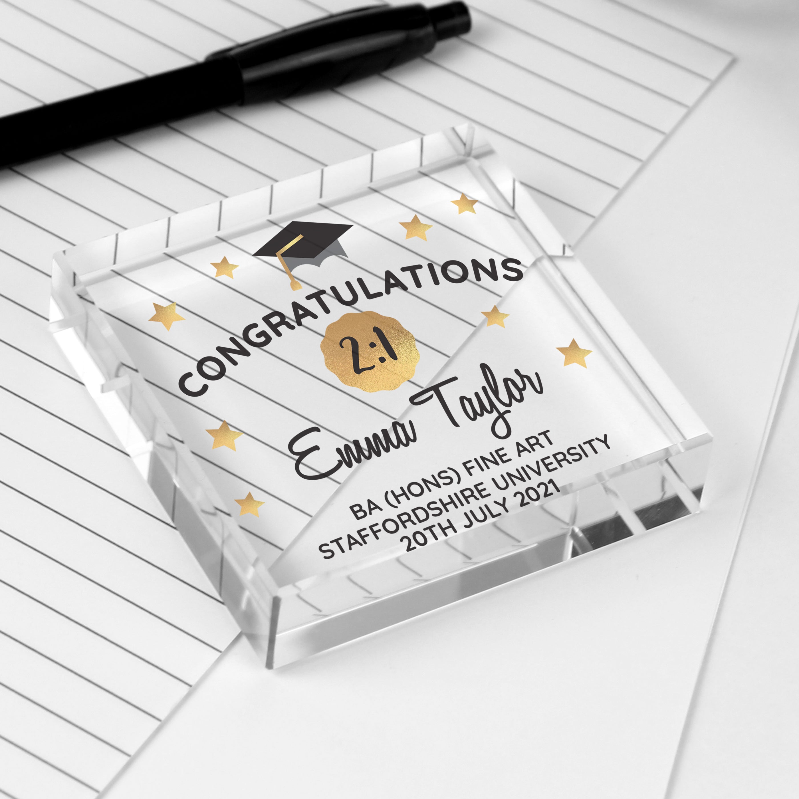 Personalised Congratulations Graduation Crystal Token