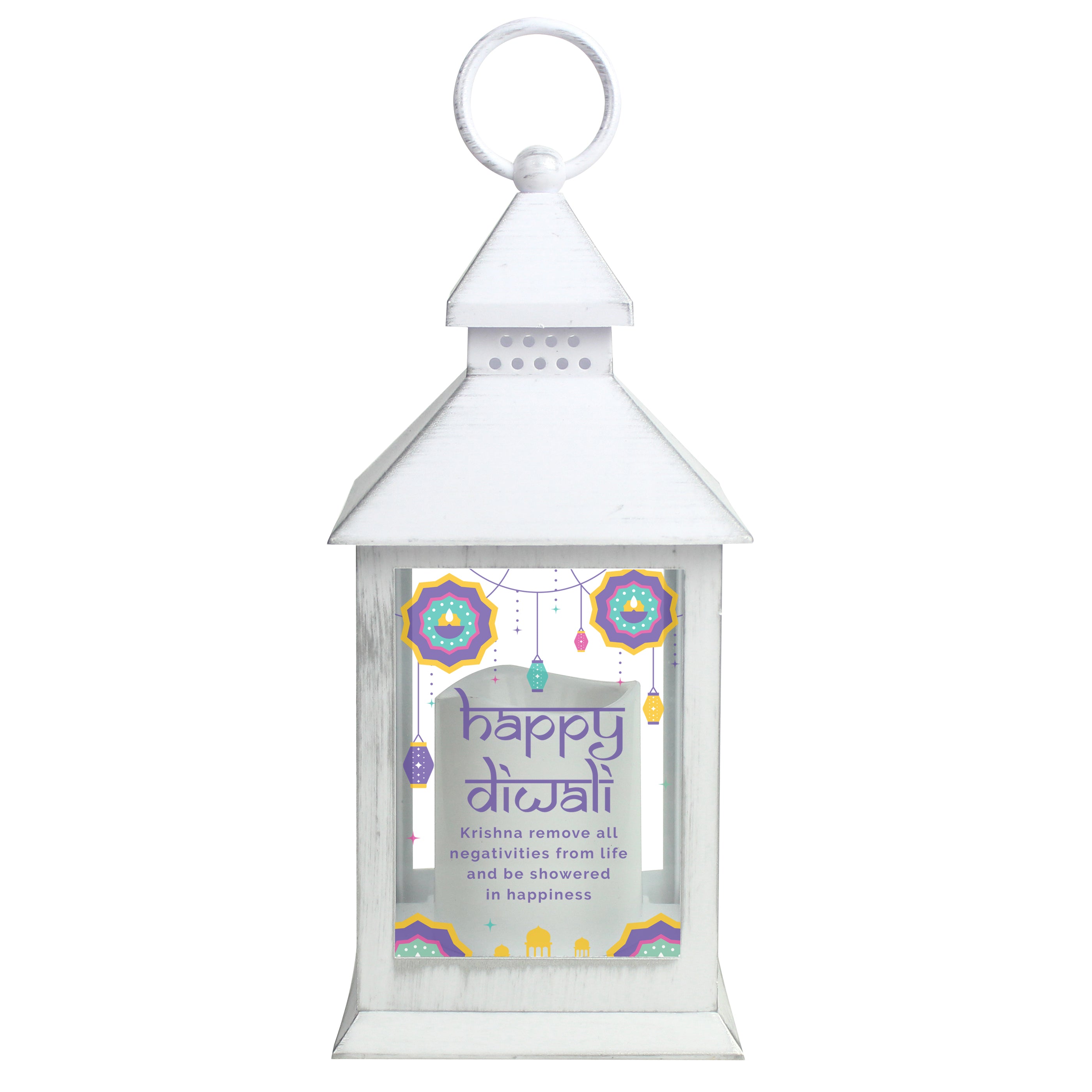 Personalised Diwali White Lantern