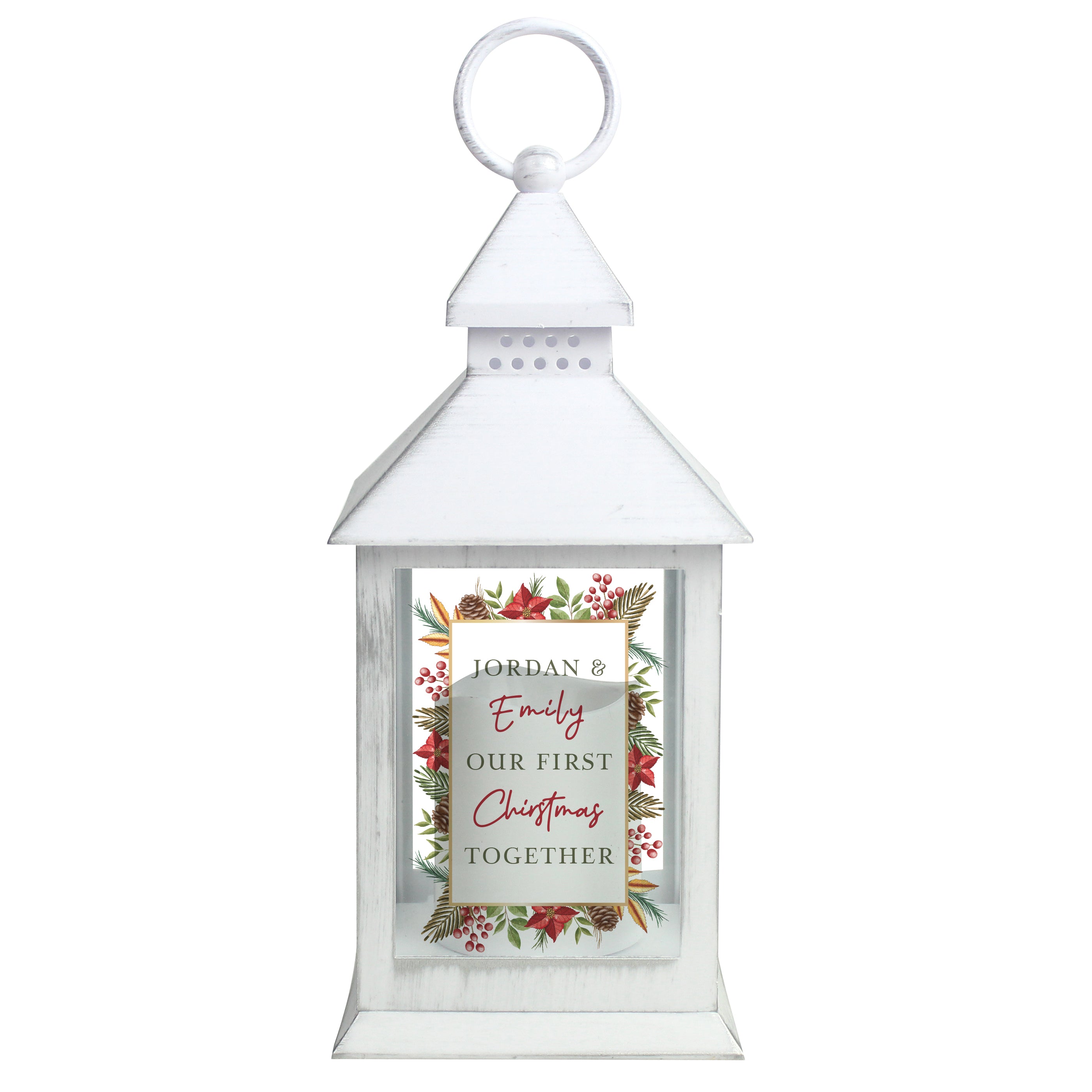 Personalised Christmas White LED Lantern