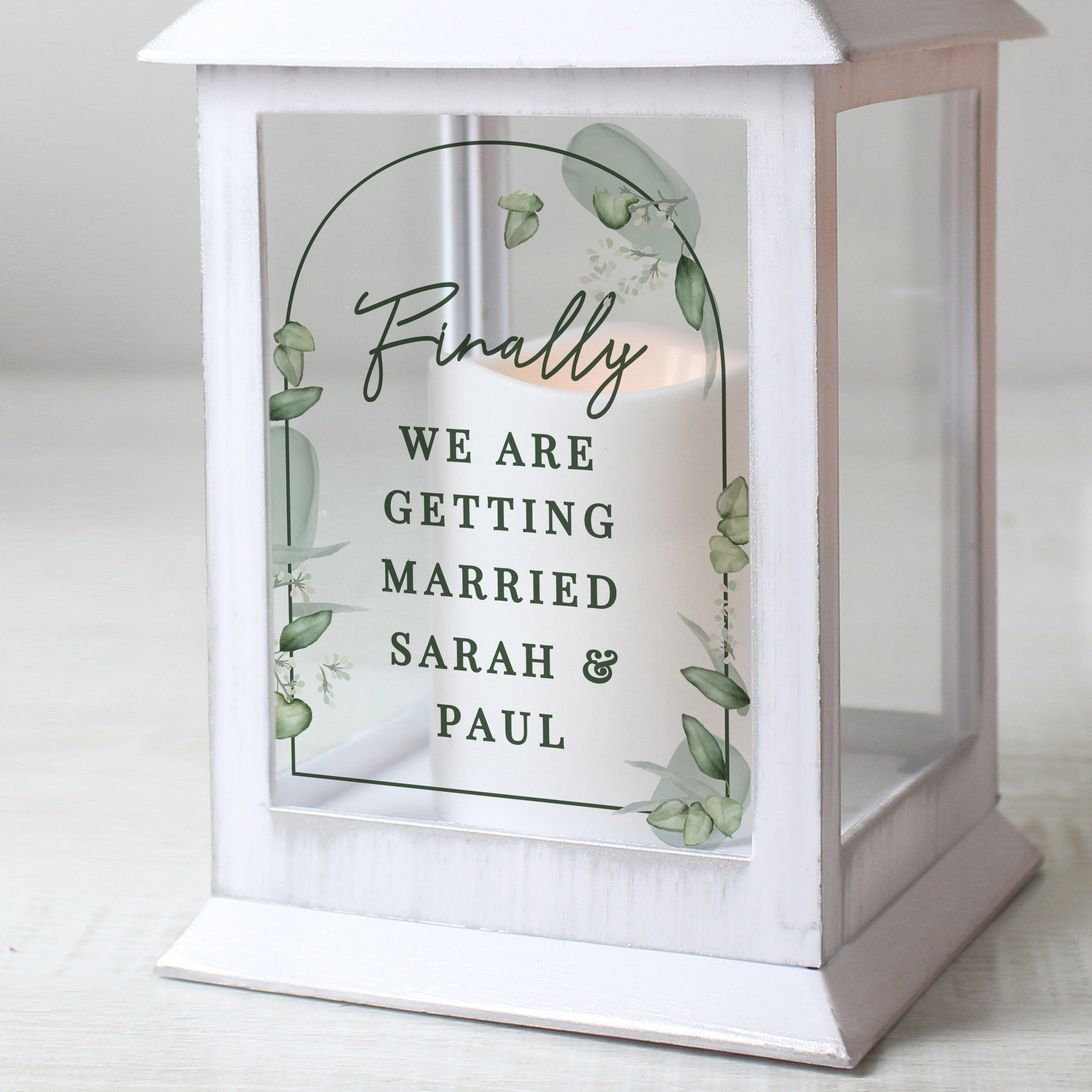 Personalised Botanical Wedding Lantern