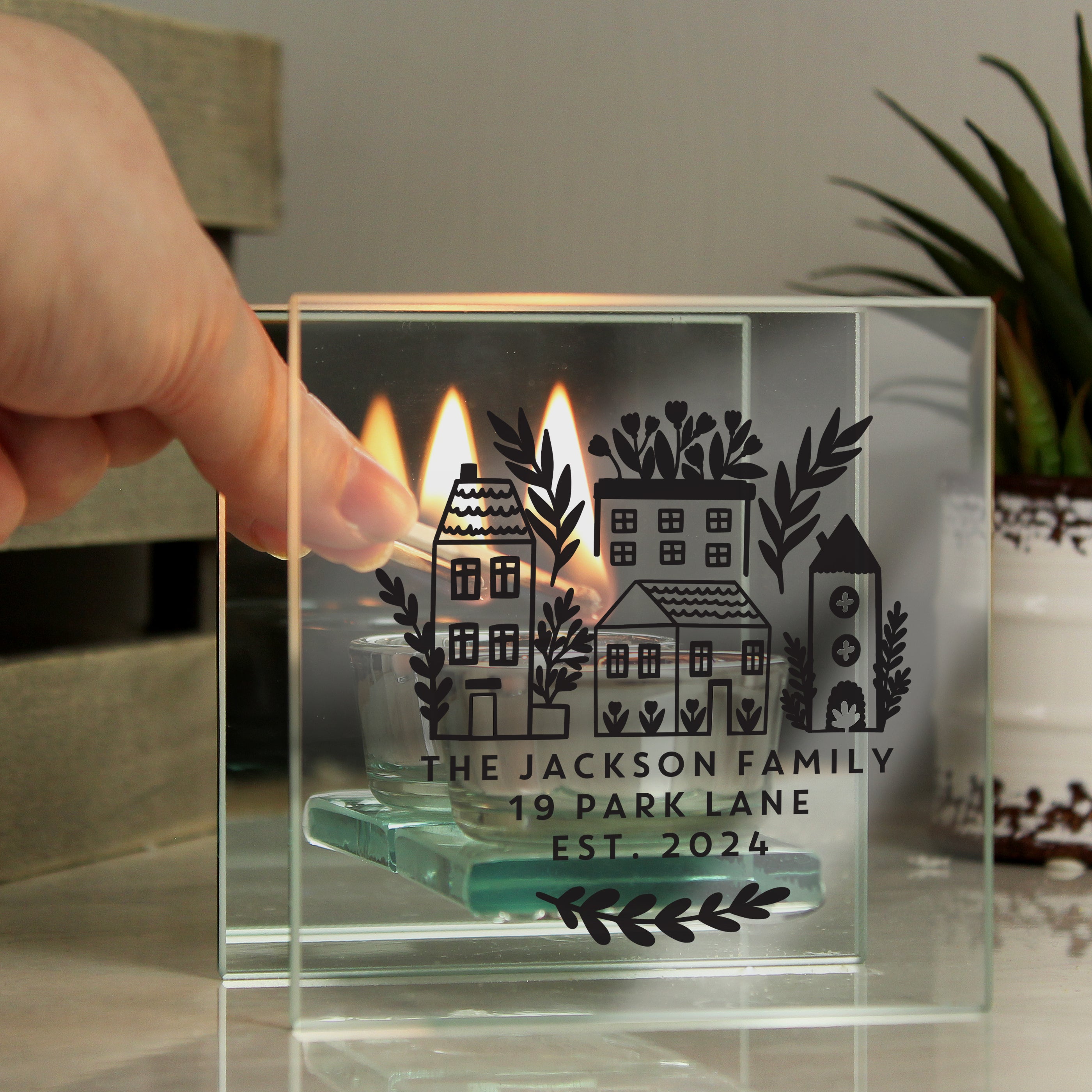 Personalised Home Glass Tealight