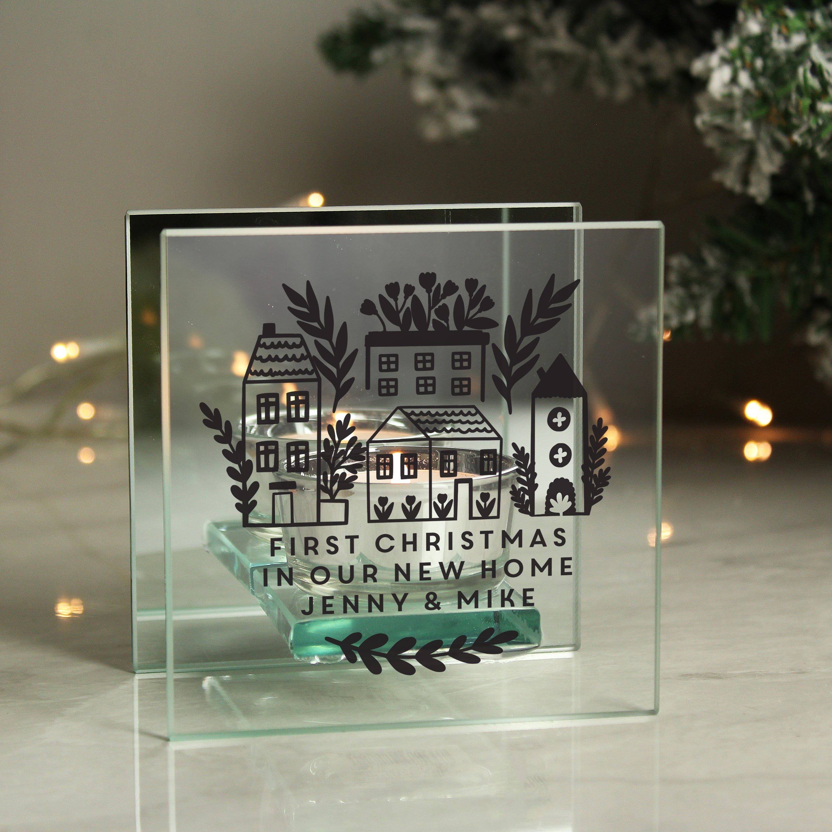 Personalised Home Glass Tealight