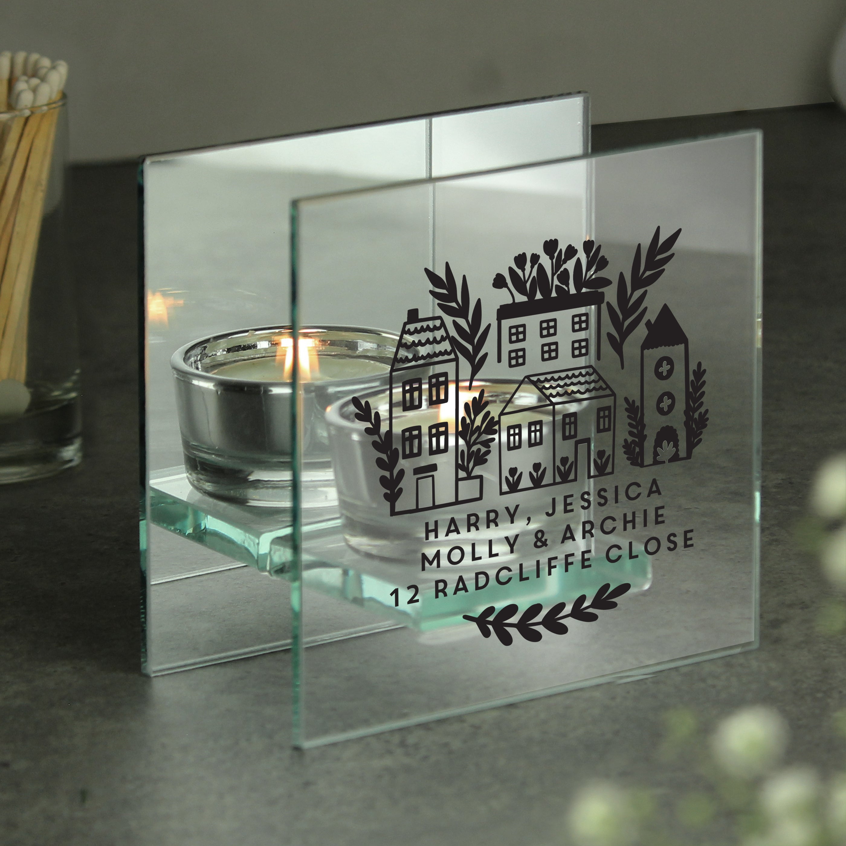 Personalised Home Glass Tealight