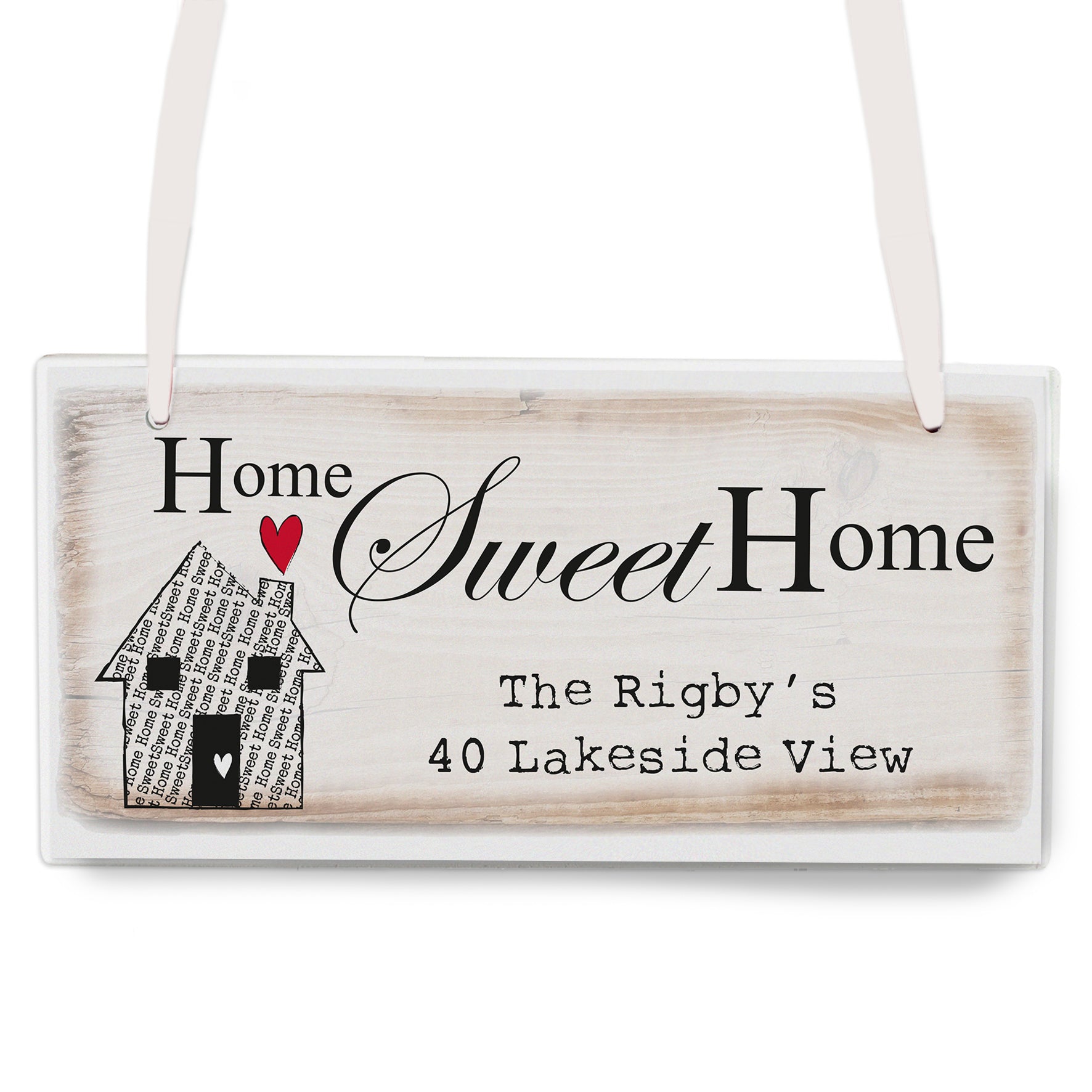 Personalised Home Sweet Home Wooden Sign