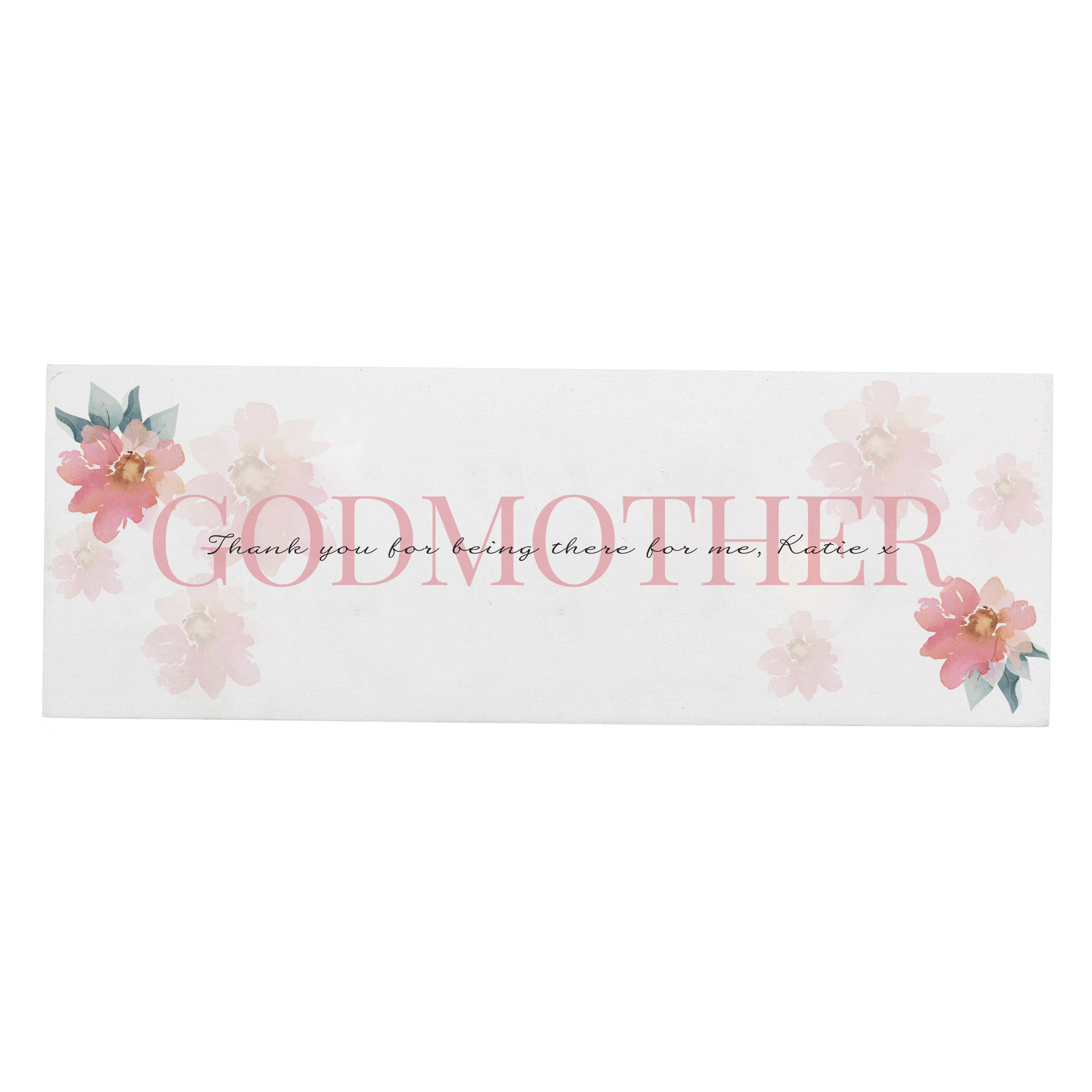 Personalised Floral Sentimental Wooden Block Sign