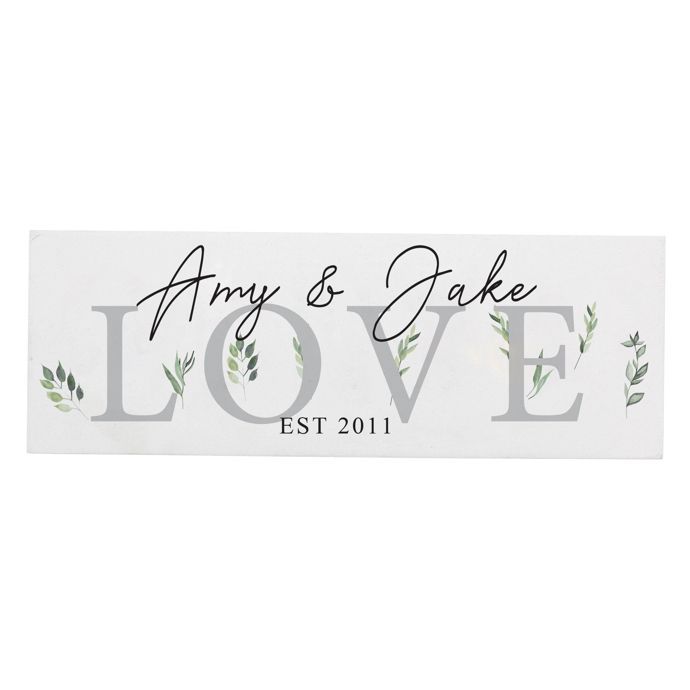 Personalised Botanical Wooden Block Sign