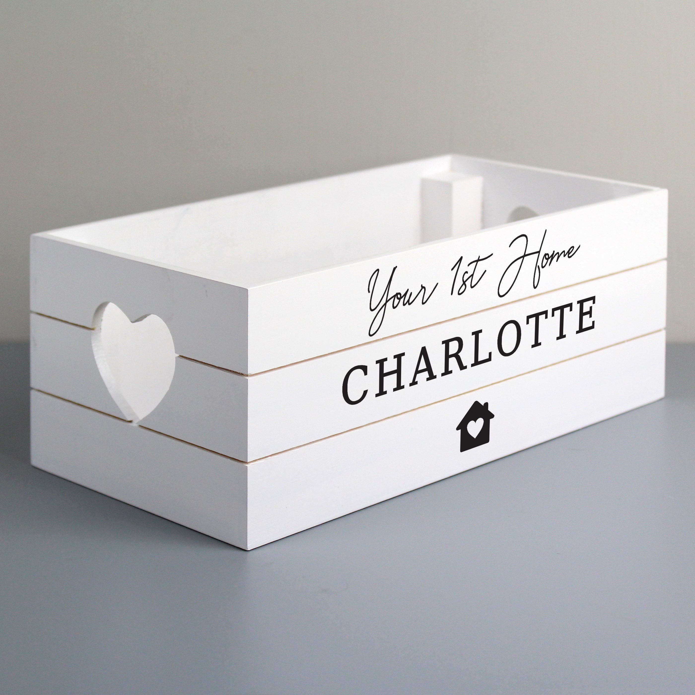 Personalised Home White Wooden Crate