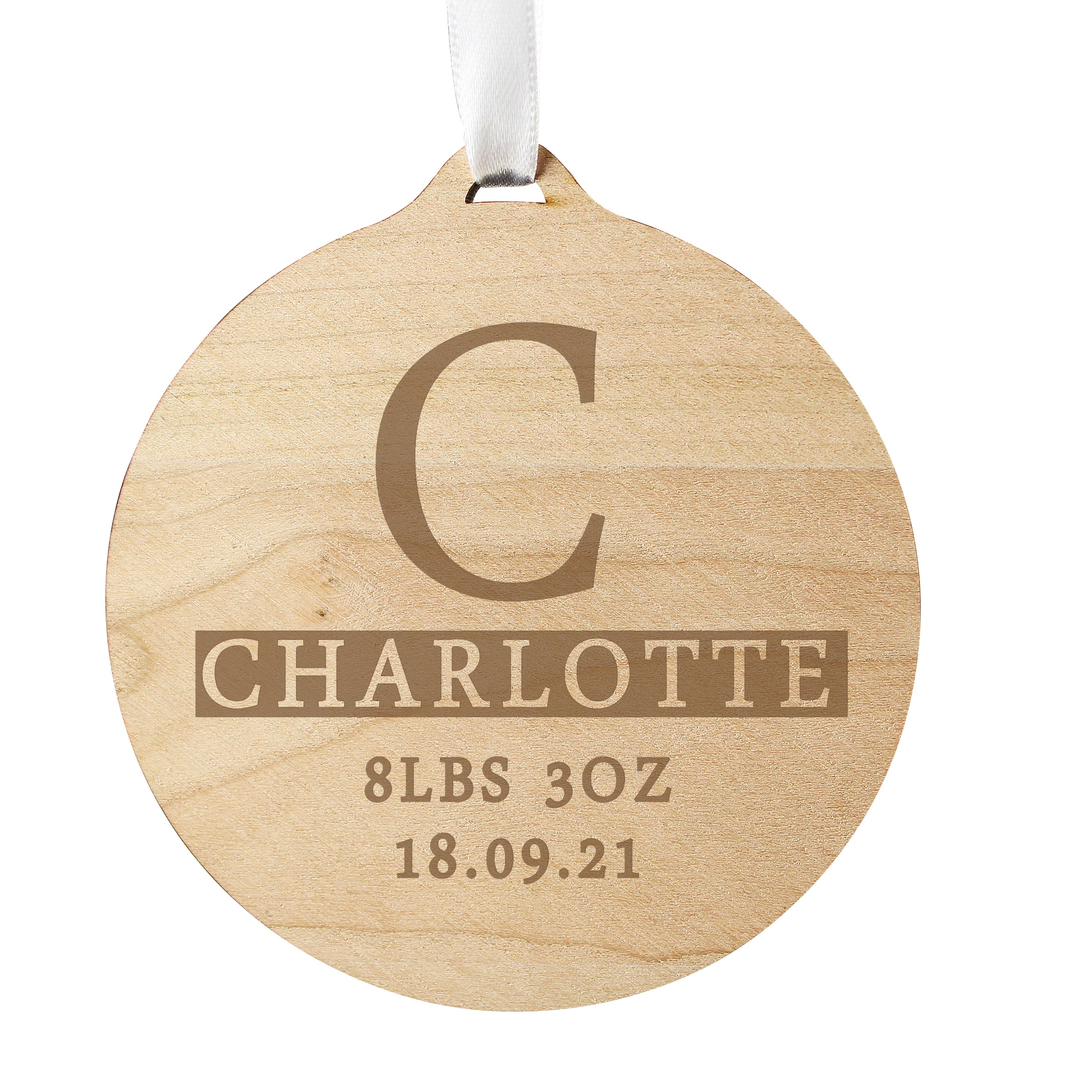 Personalised Initial Round Wooden Decoration