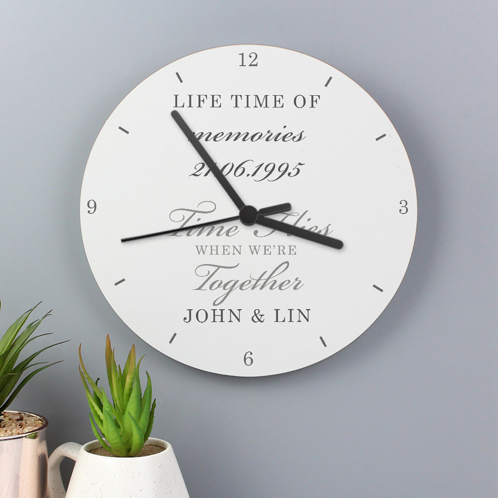 Personalised Anniversary Wooden Clock