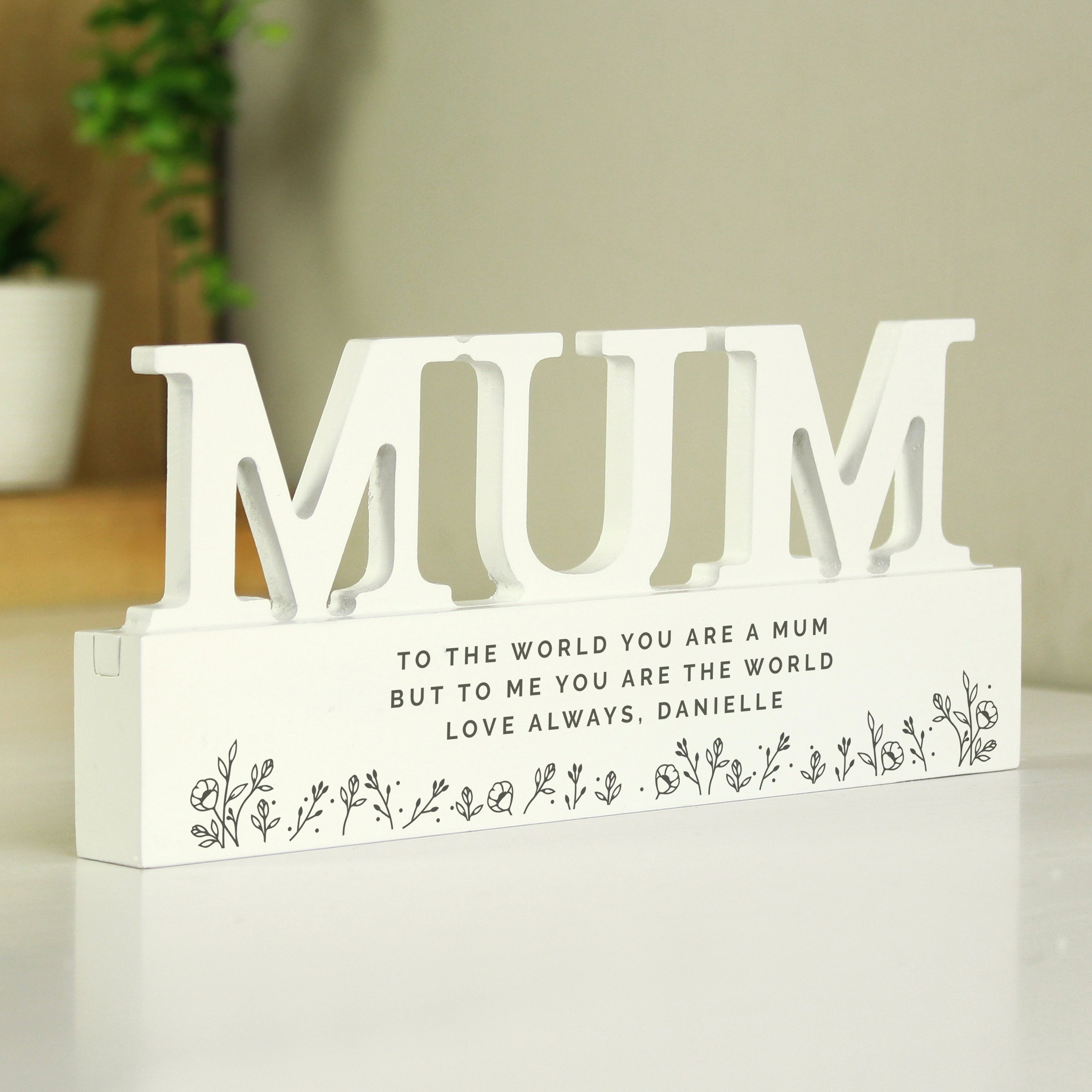 Personalised Floral Wooden Mum Ornament