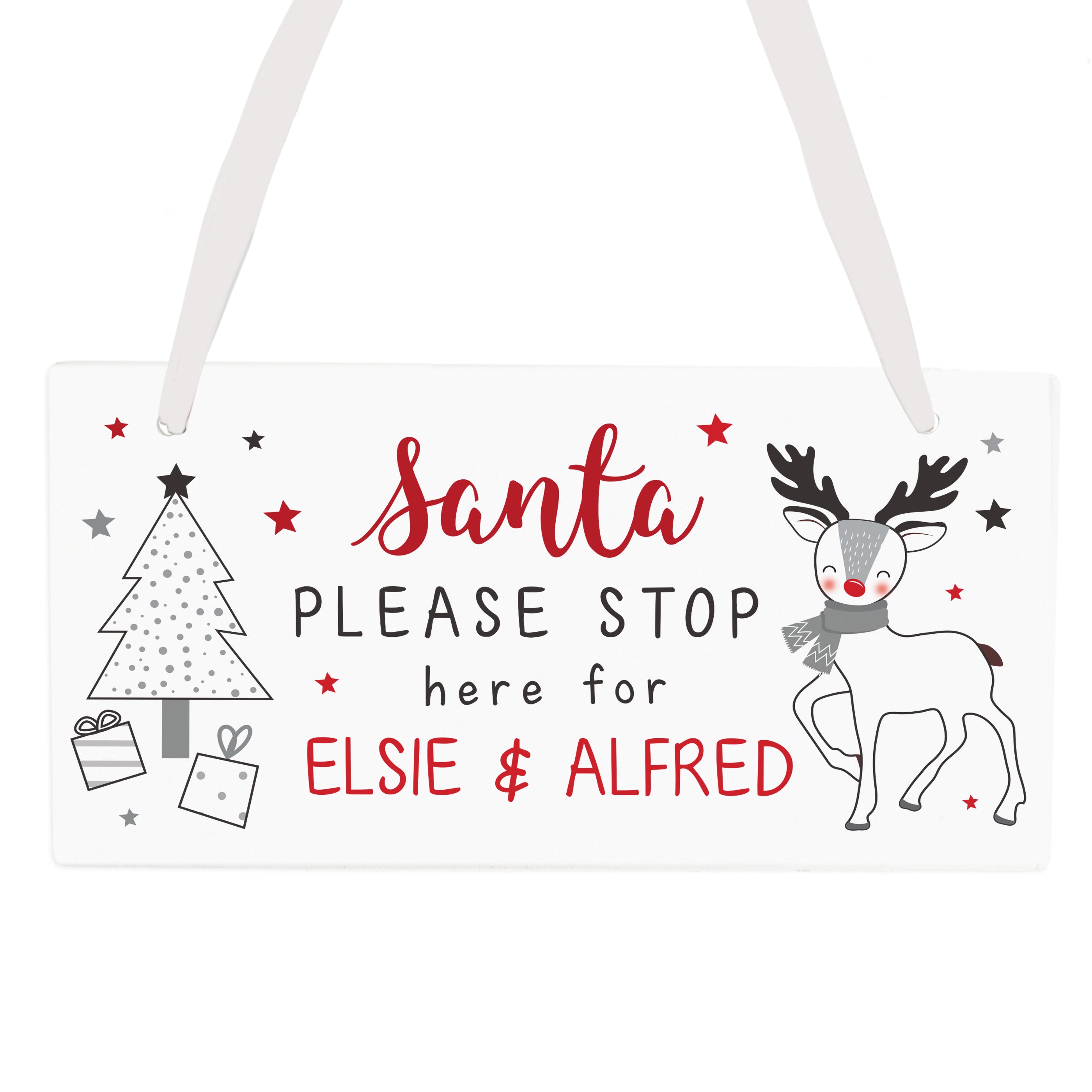 Personalised Rudolph Santa Please Stop Here Sign