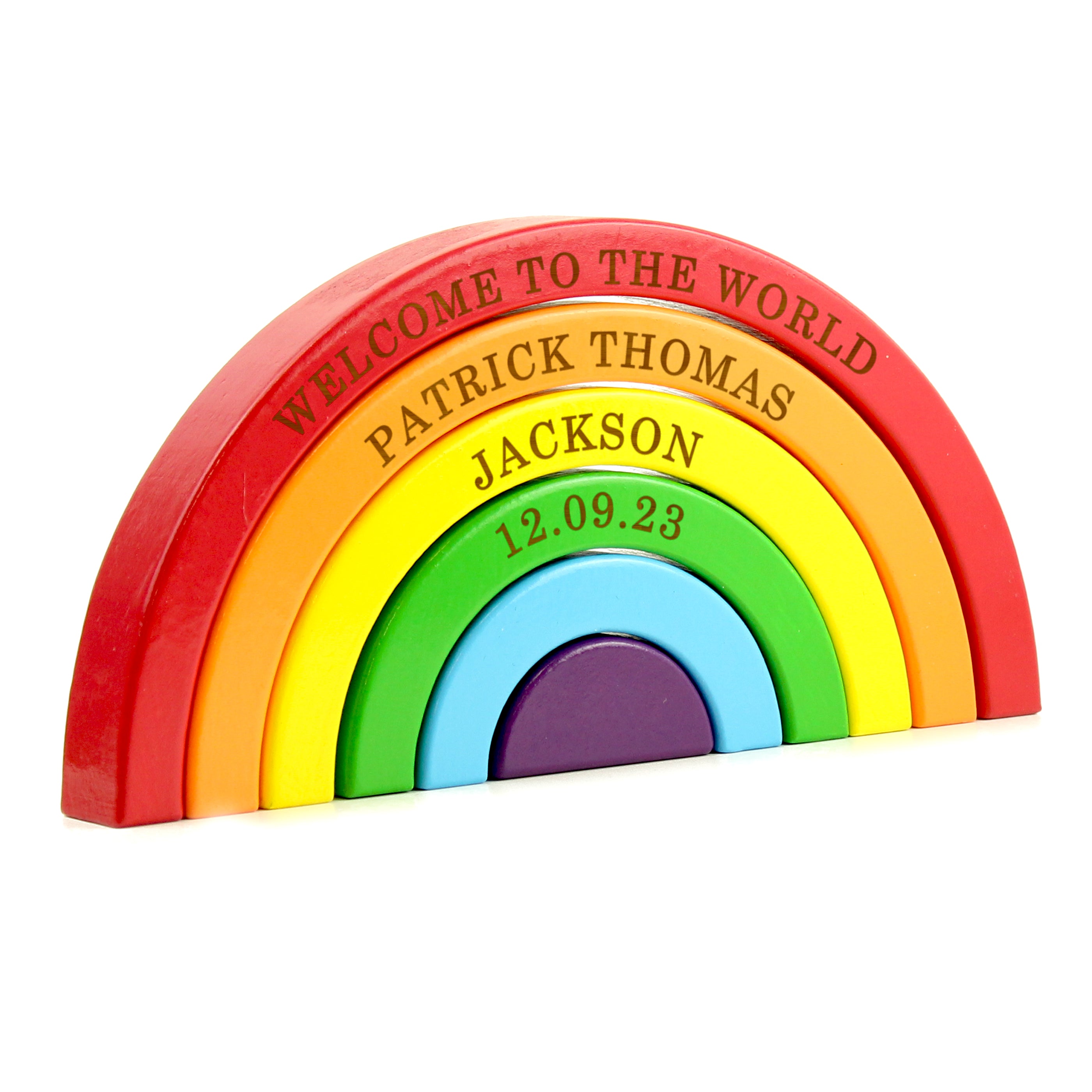 Personalised Wooden Rainbow Stacker