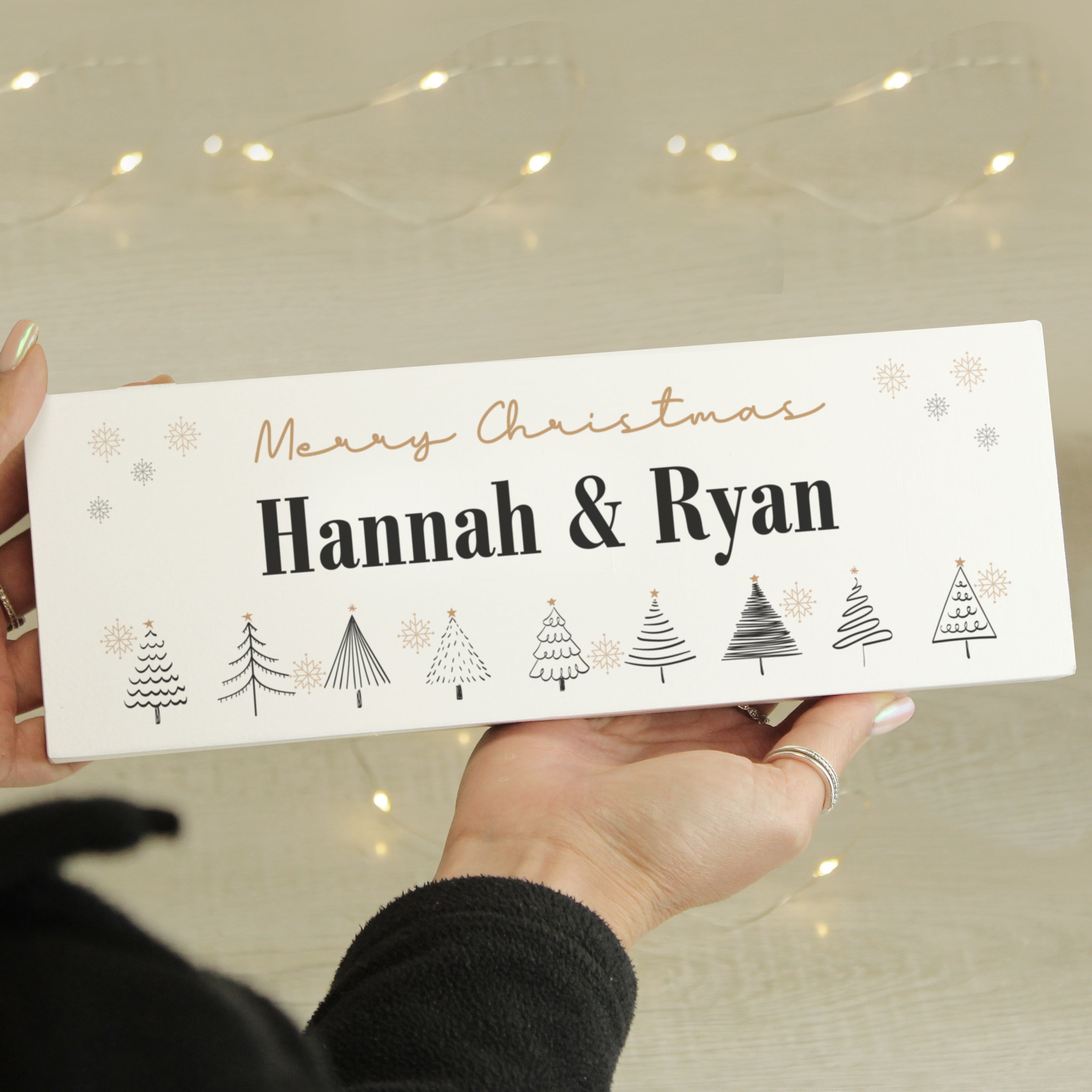 Personalised Christmas Tree Wooden Mantel Ornament