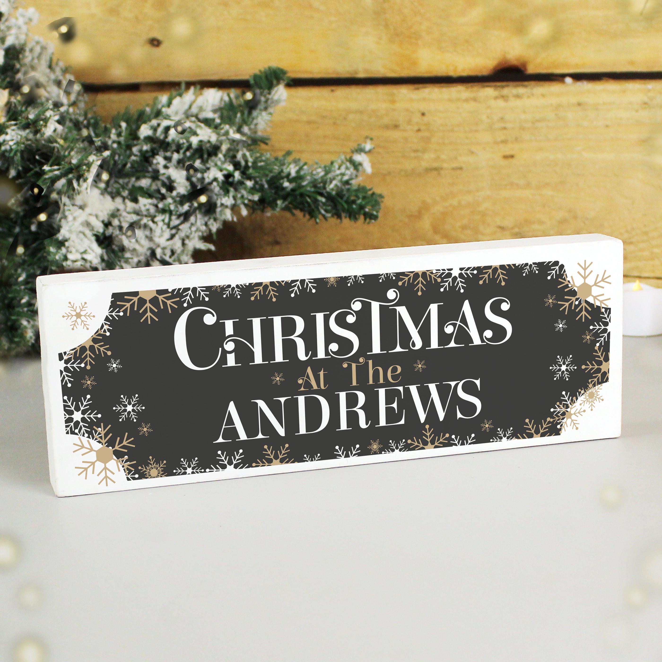 Personalised Family Christmas Wooden Mantel Ornament