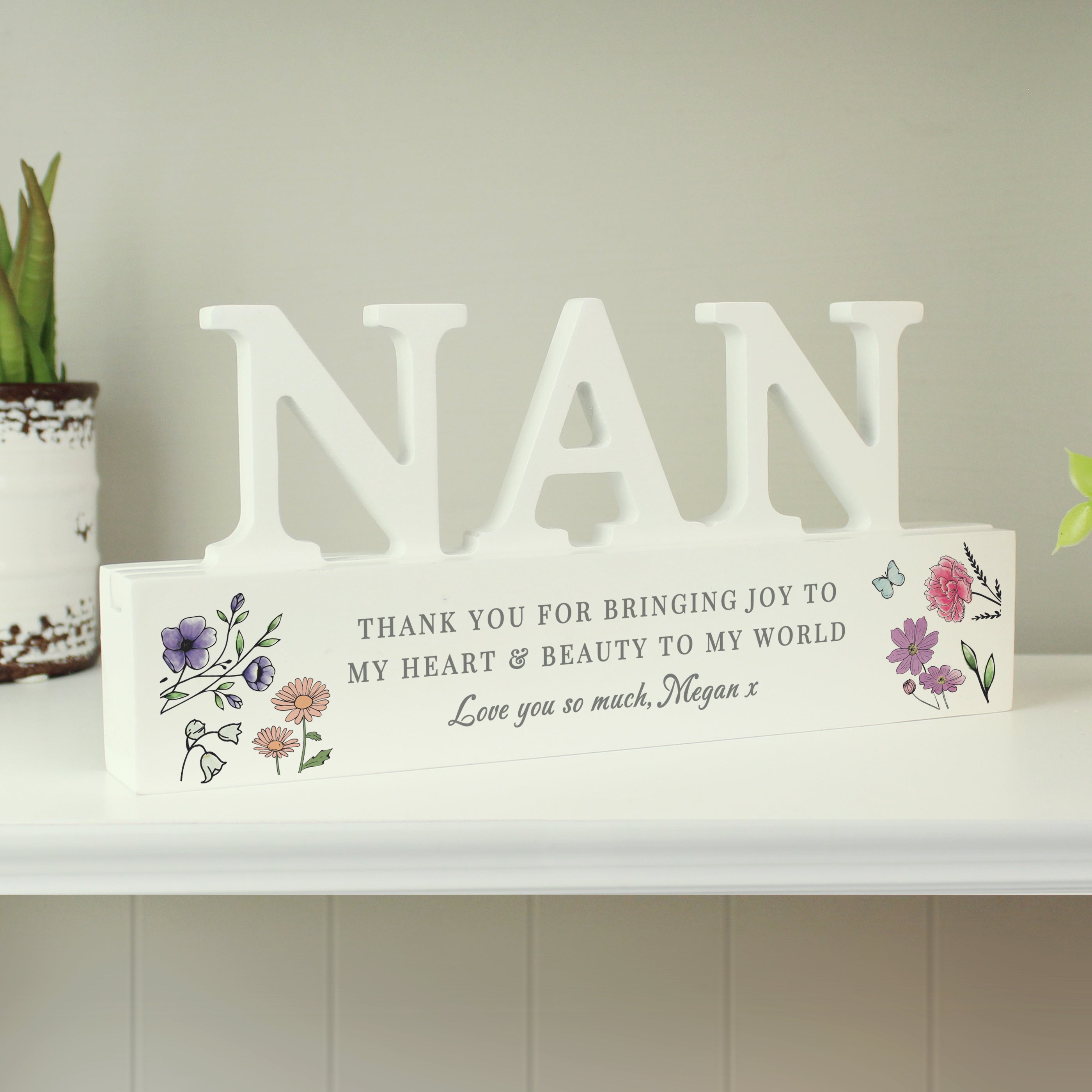 Personalised Wild Flowers Nan Ornament