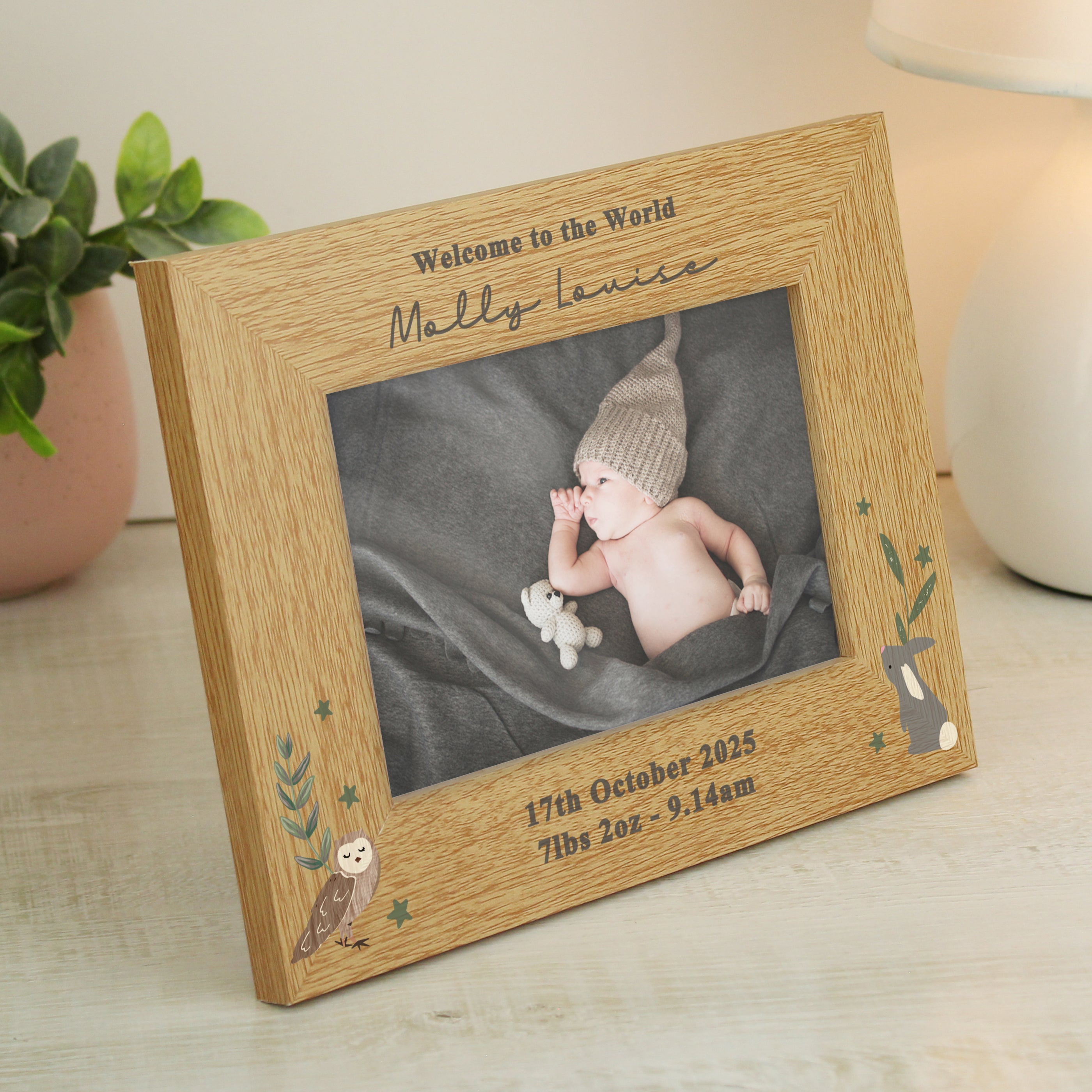 Personalised Woodland Animals 6x4 Photo Frame