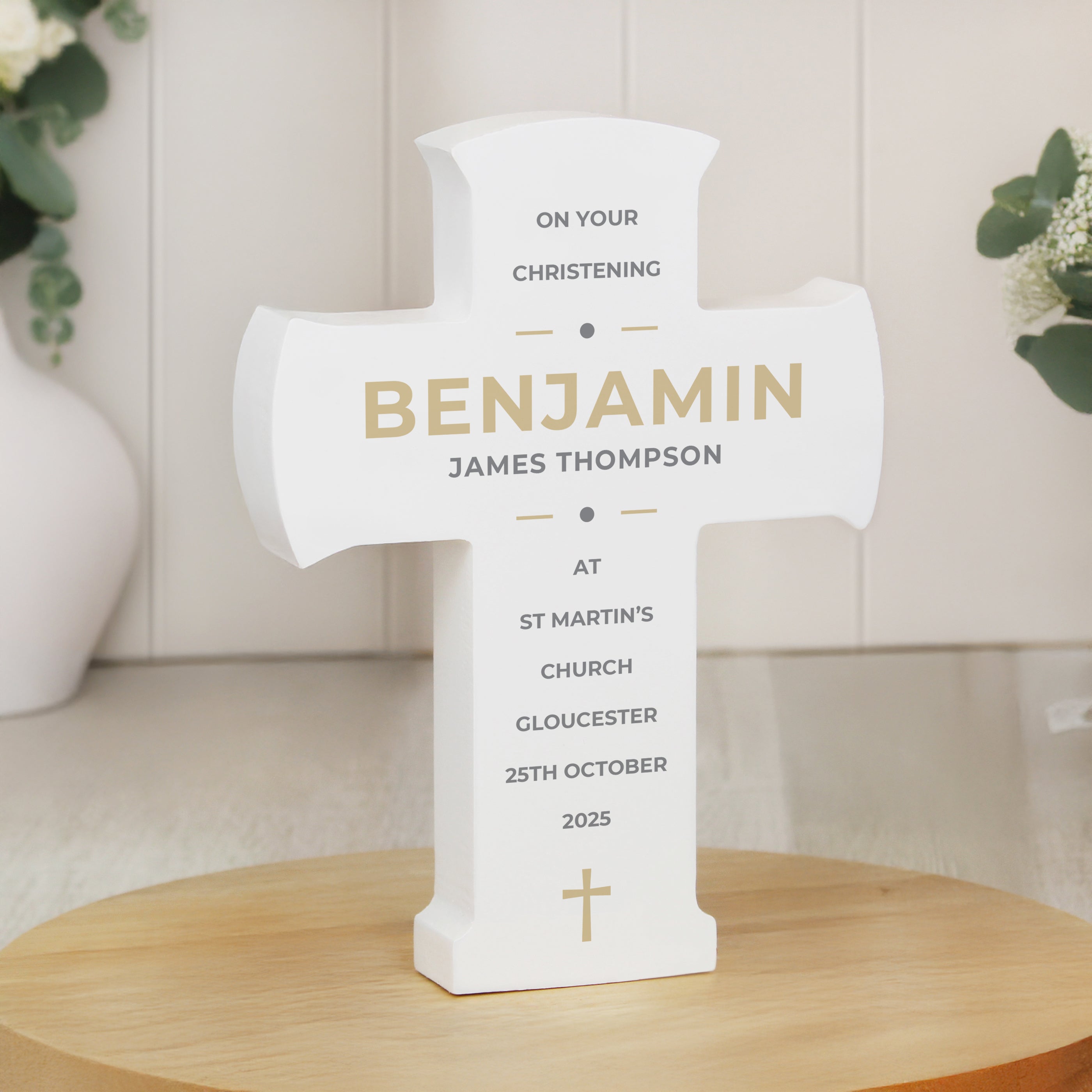 Personalised Wooden Cross Ornament