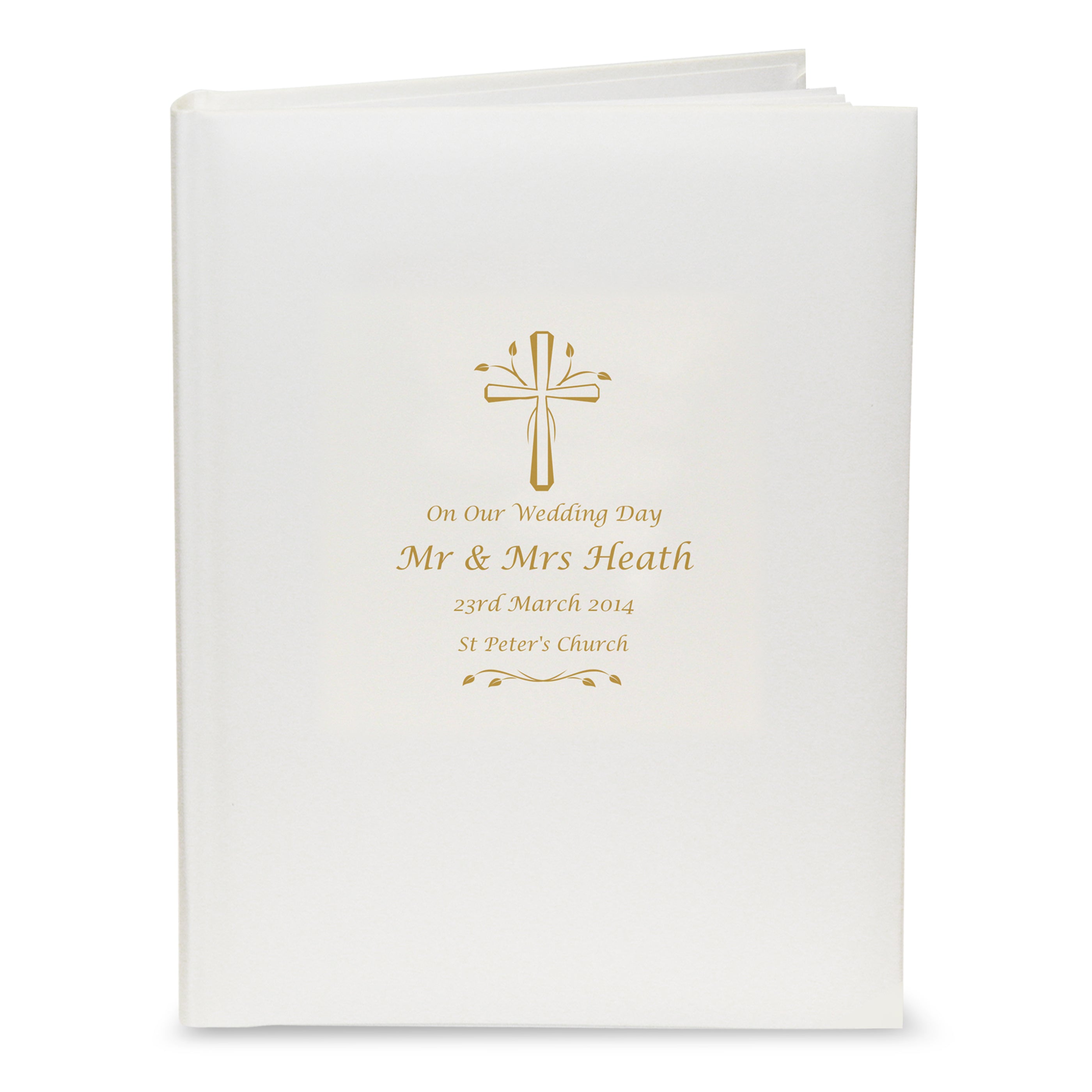 Personalised Gold Cross Traditional Photo Album