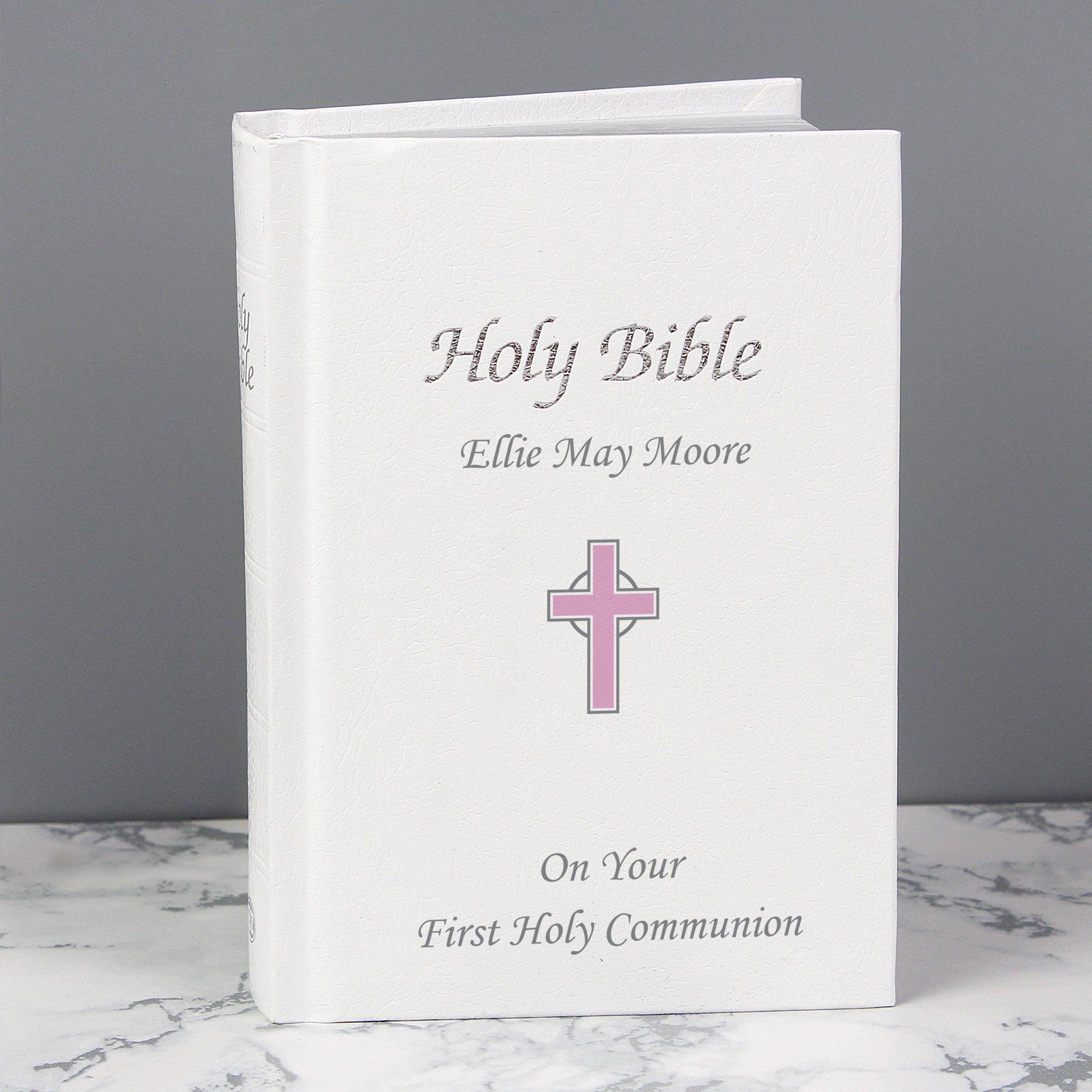 Personalised Pink Cross Bible