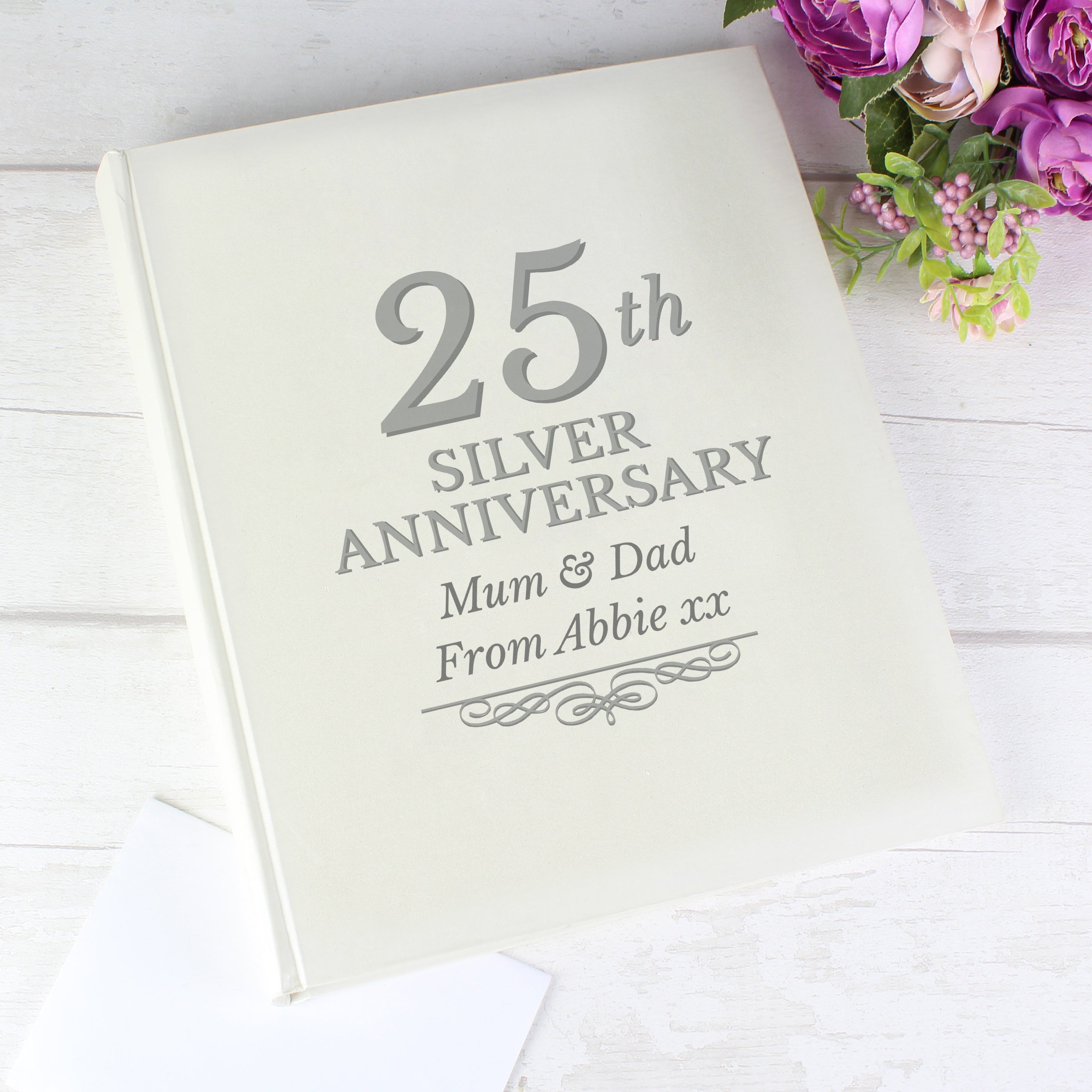 Personalised 25th Silver Anniversary Traditional Photo Album