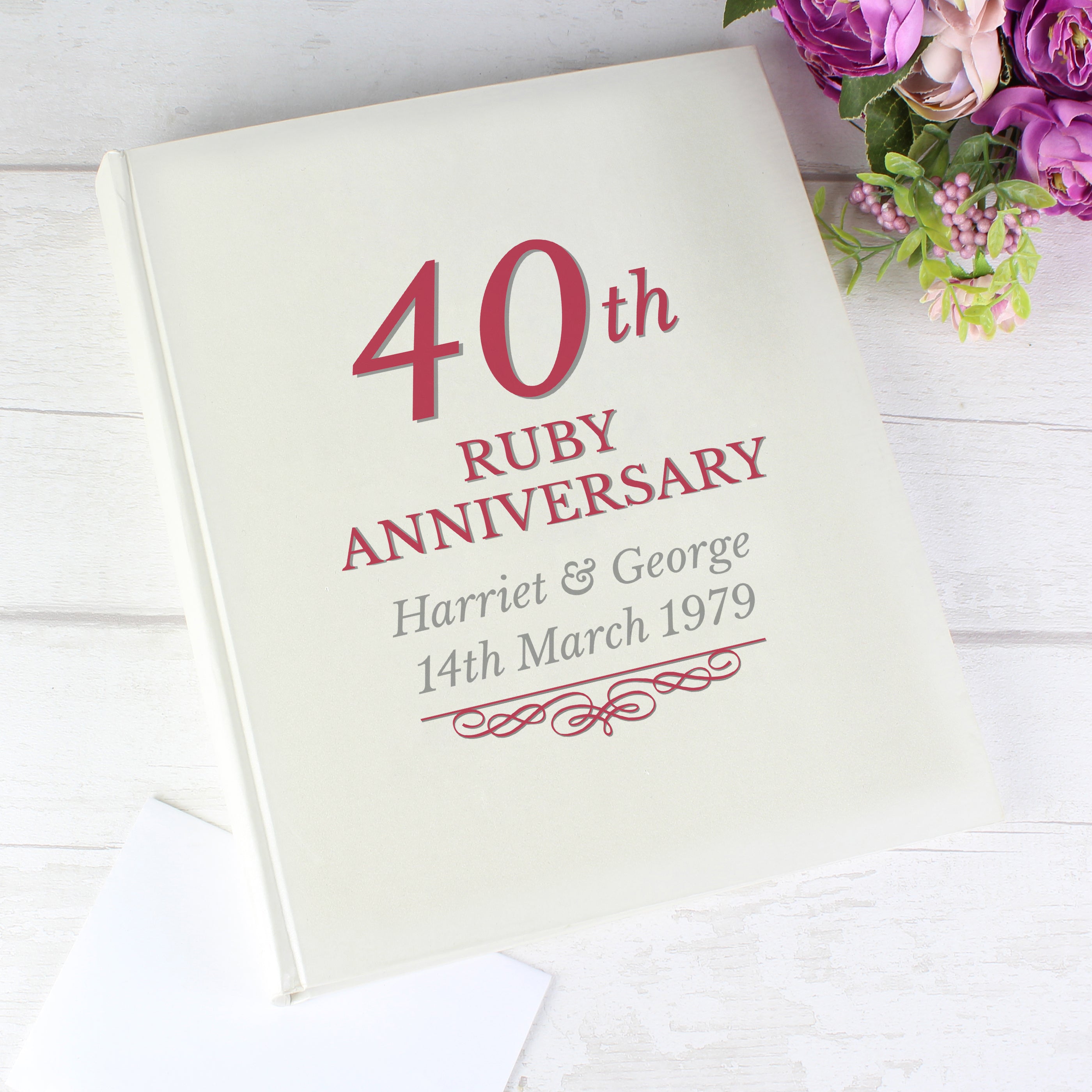 Personalised 40th Ruby Anniversary Traditional Photo Album