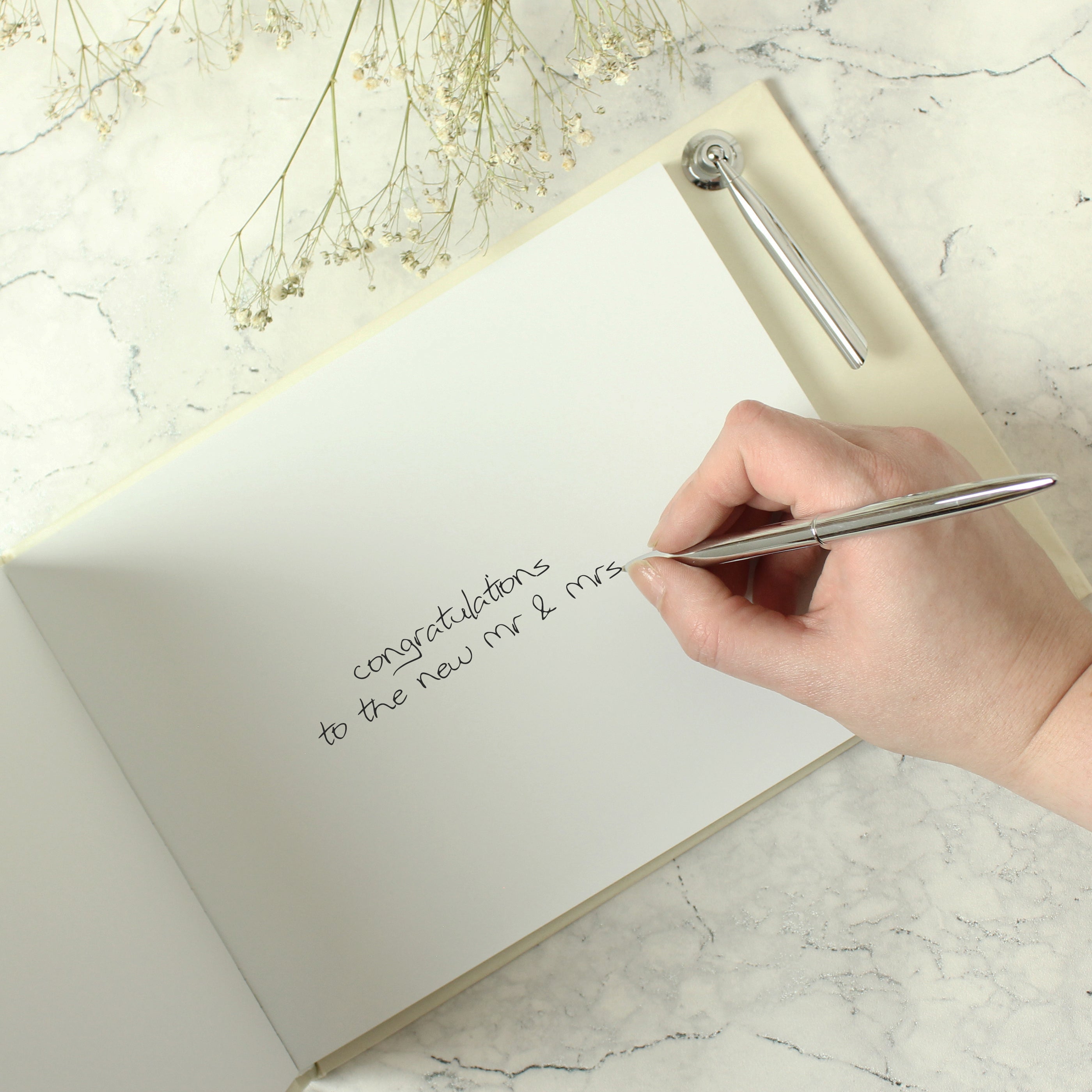 Personalised Botanical Wedding Guest Book & Pen