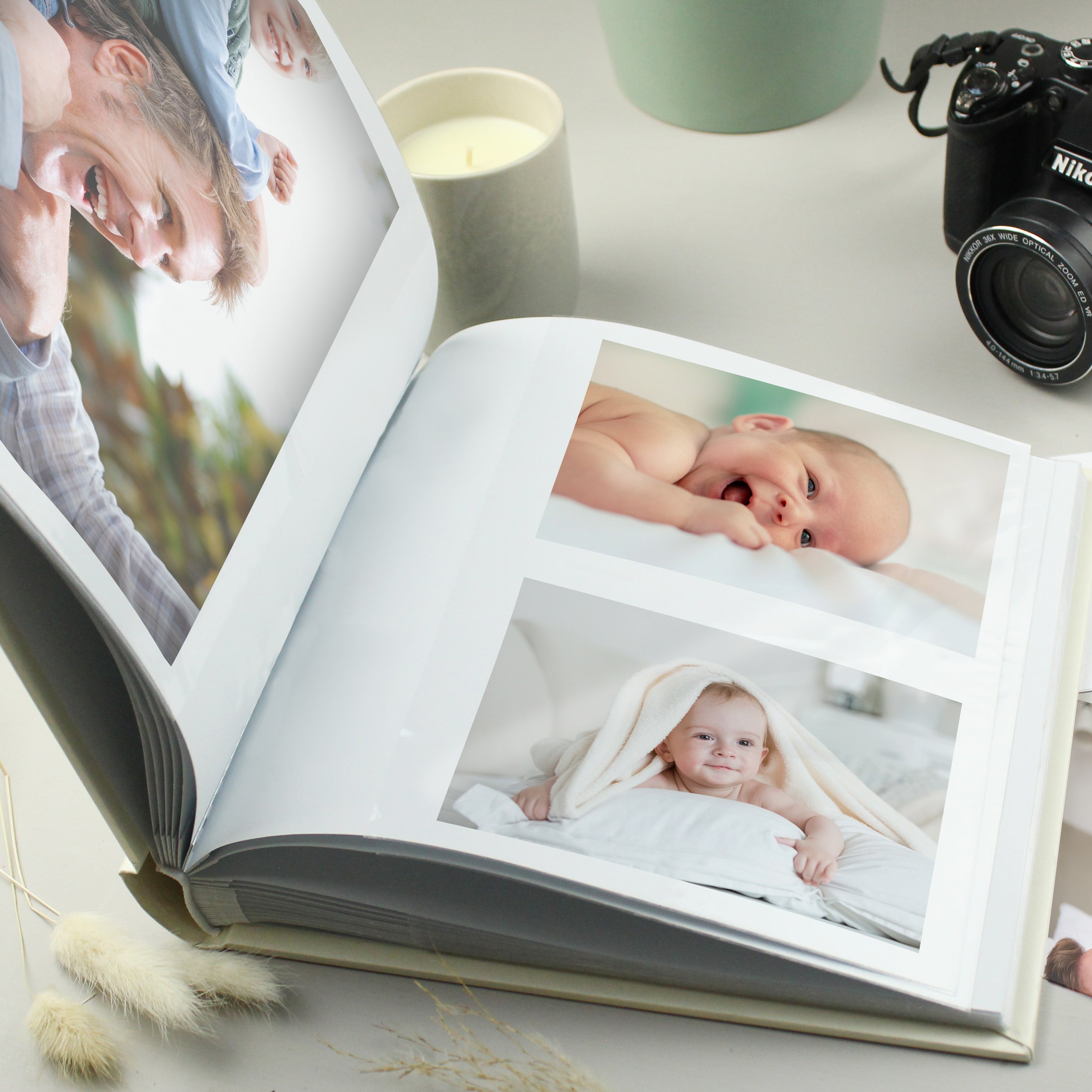 Personalised Floral Elephant Square Photo Album