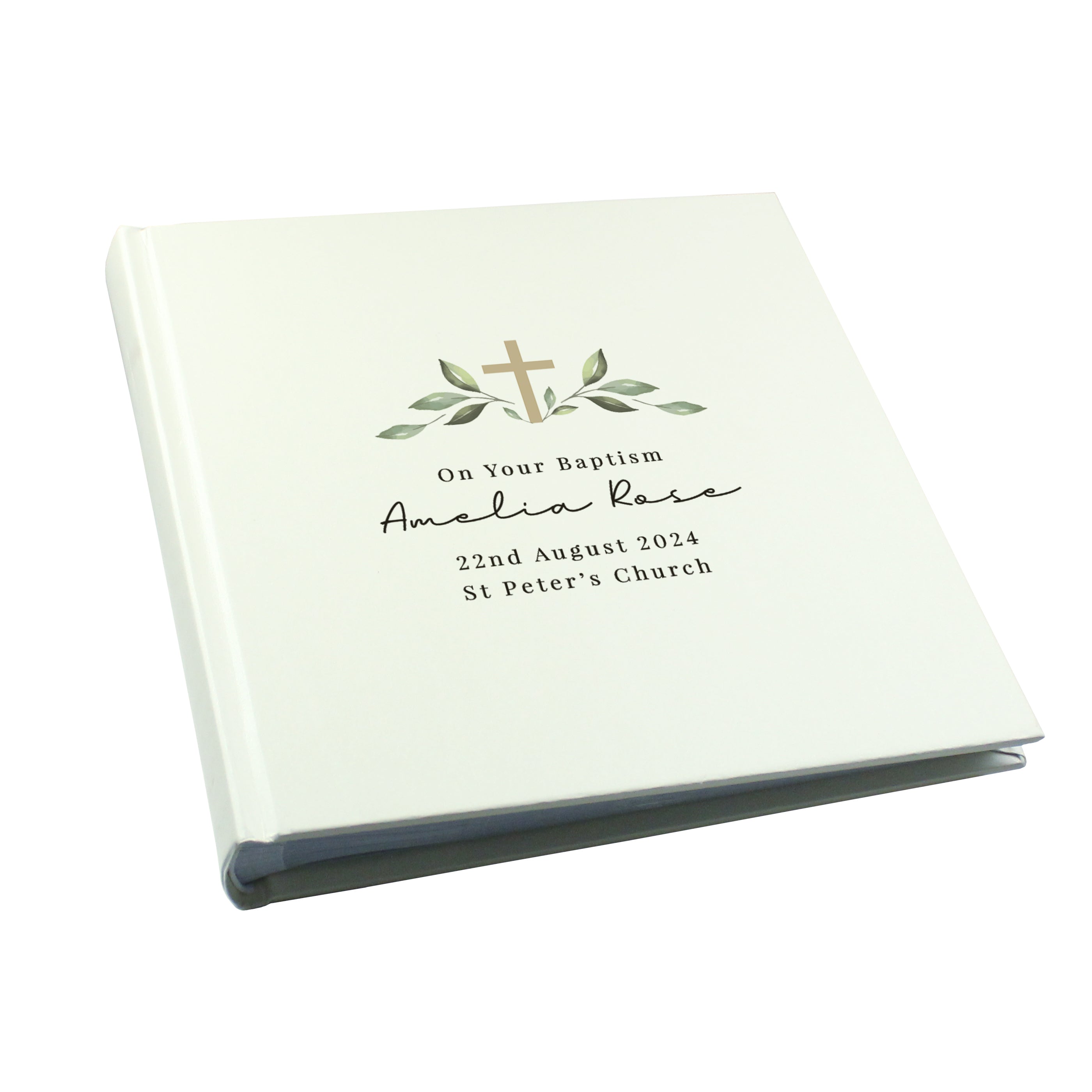 Personalised Religious Cross Square Photo Album